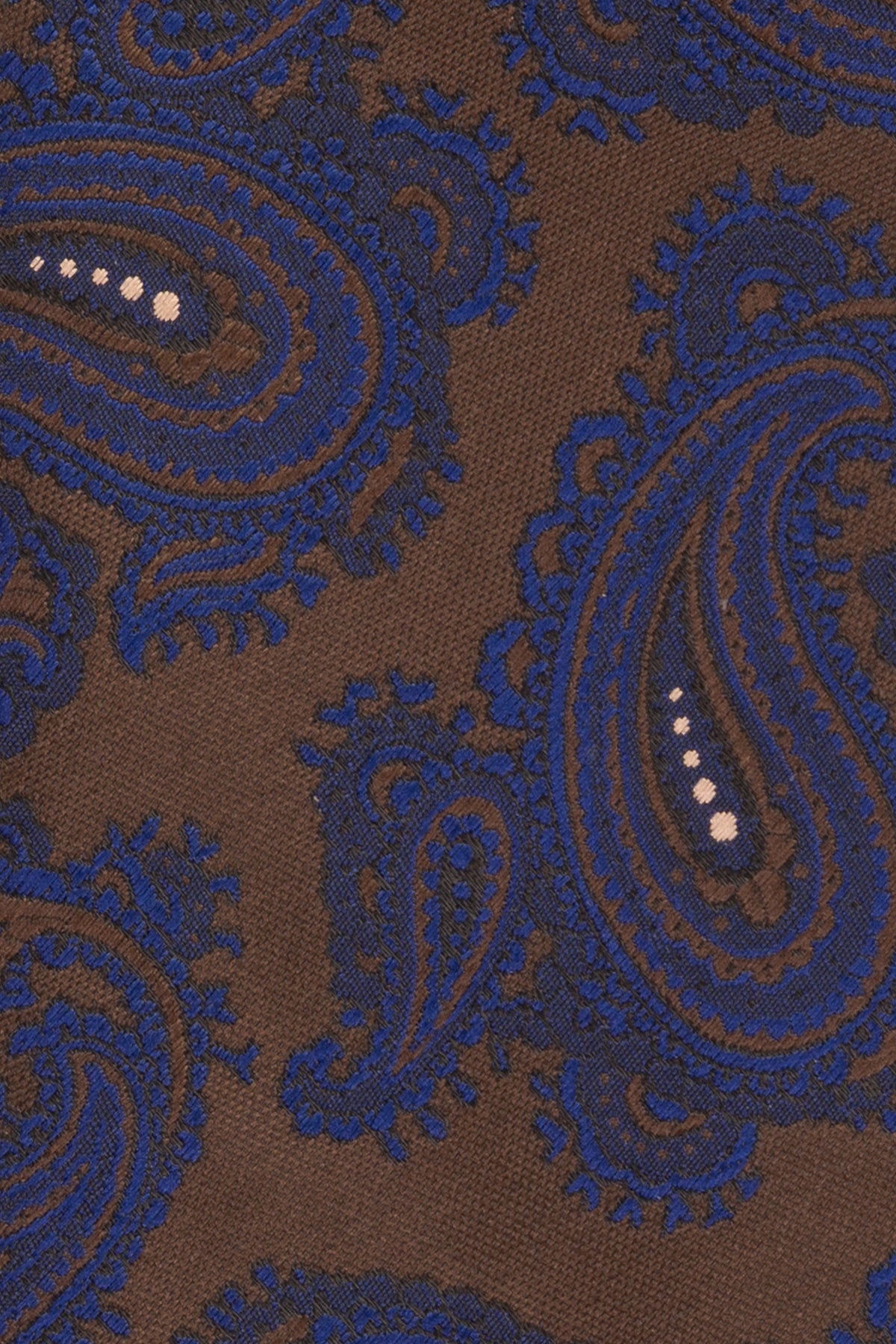 Oswin Hyde Brown Navy Paisley ties for men. The rich blend of brown and navy hues, paired with intricate paisley patterns.