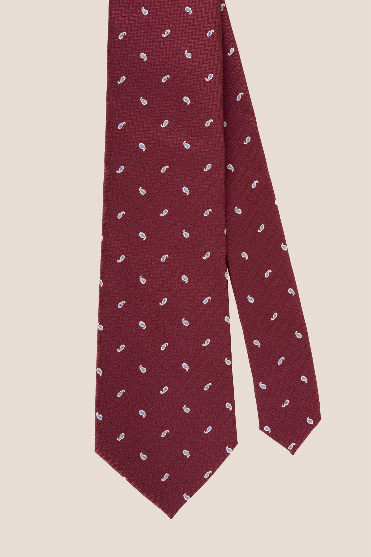 Bordo Micro Paisley tie for men featuring a rich burgundy paisley pattern, crafted to add elegance and sophistication to formal or semi-formal attire.