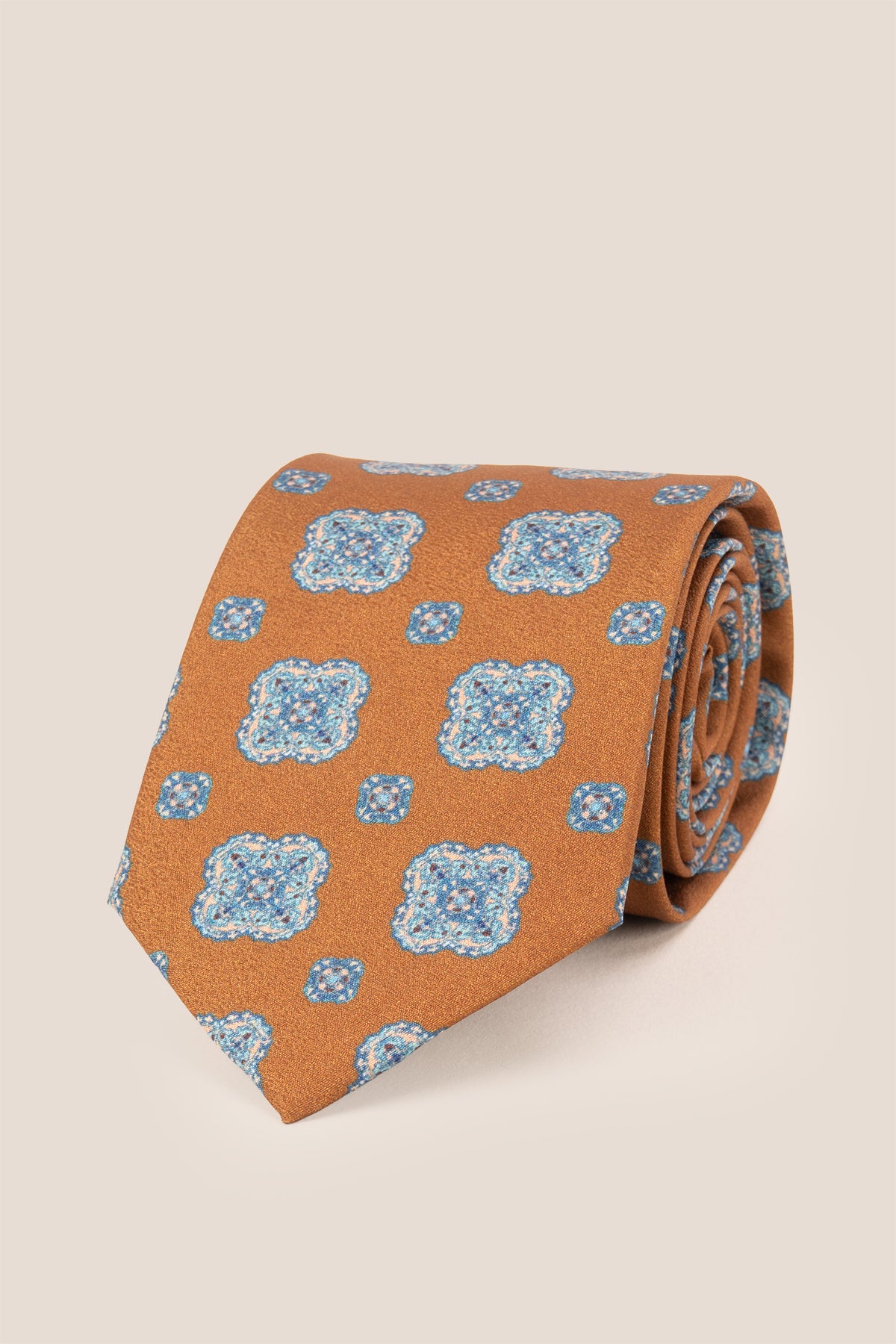 Brown With Vintage Squares necktie featuring a classic square pattern in subtle tones, crafted from premium fabric for a refined and elegant formal style.