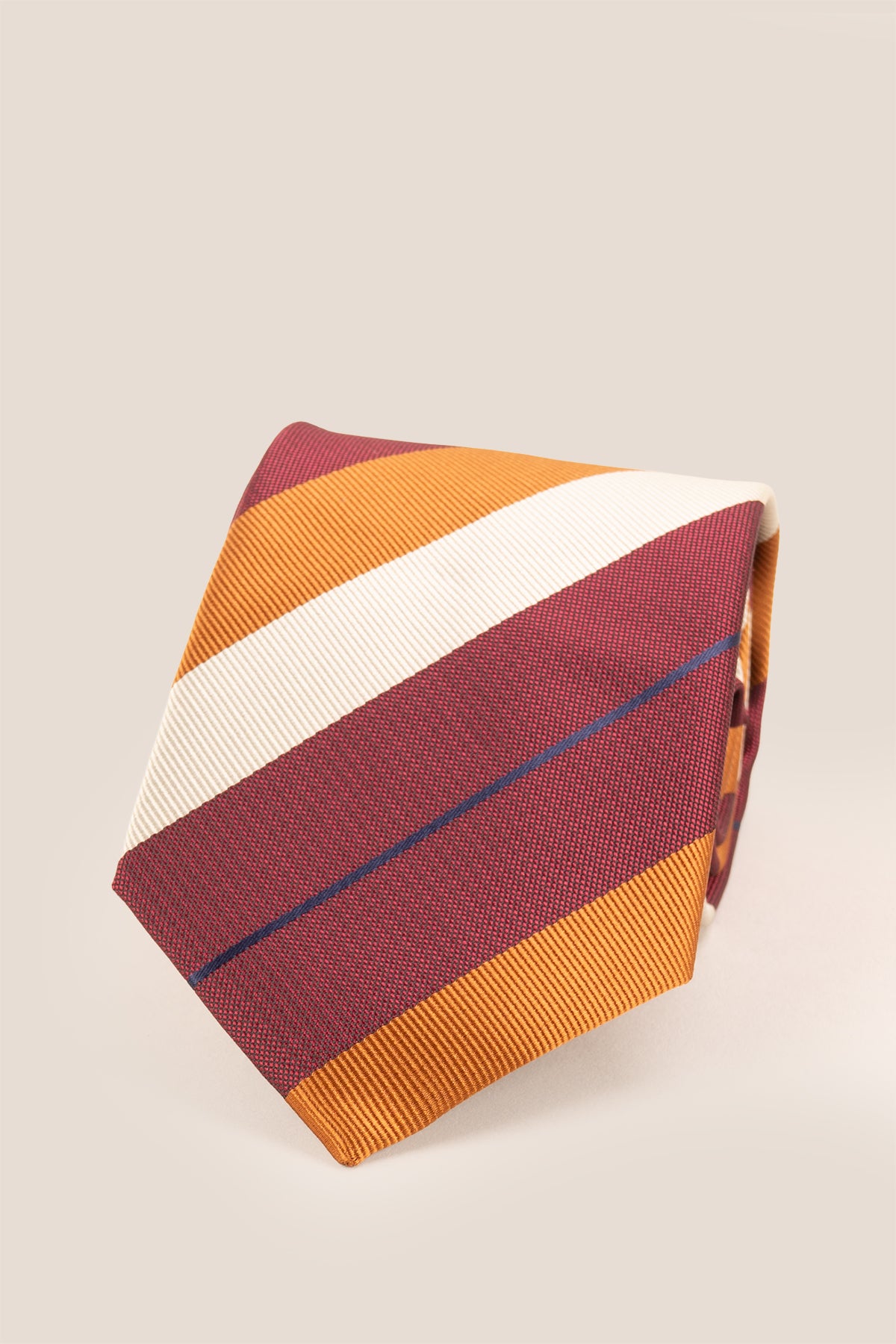 Oswin Hyde Red Silver Copper Stripes ties for men, designed to elevate your style. Made from high-quality materials.