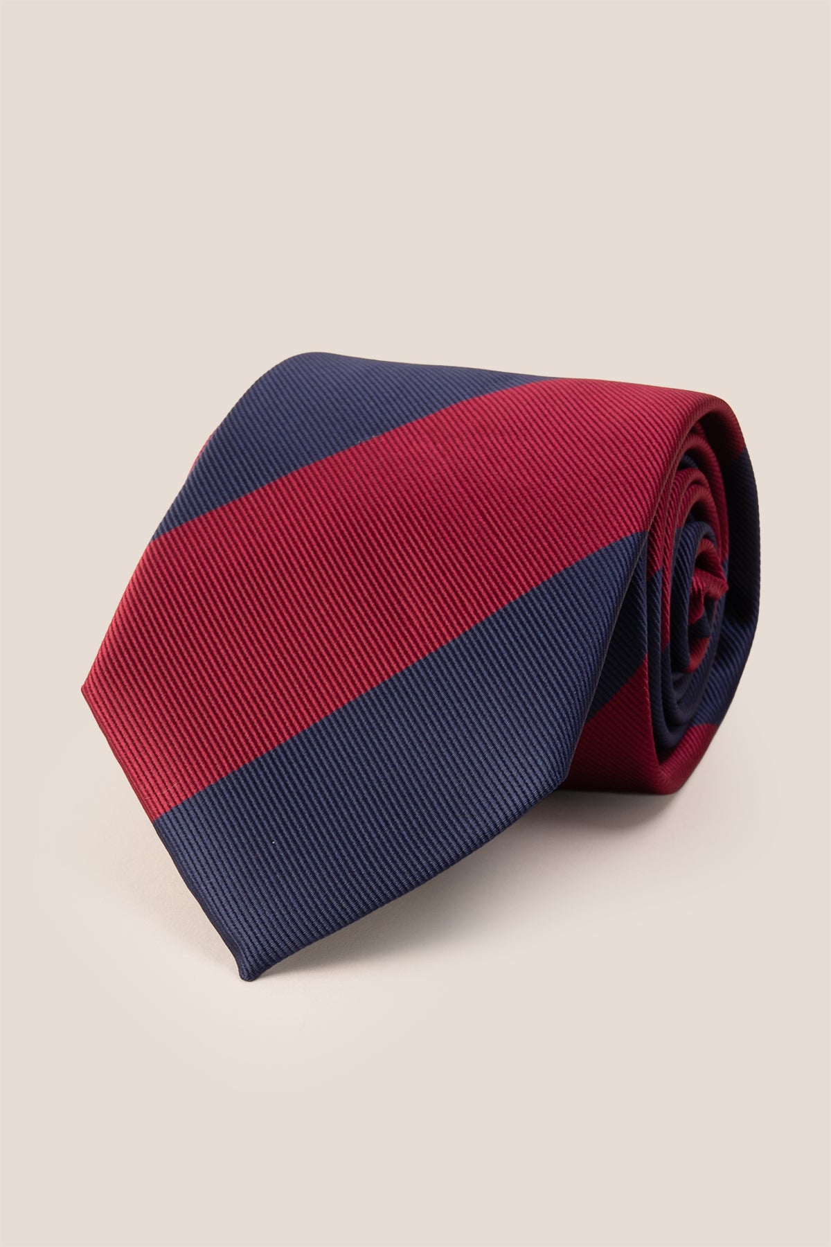 Red Navy Stripes tie for men, designed to add a bold and elegant touch to your wardrobe. Featuring striking red and navy stripes made from high quality materials.