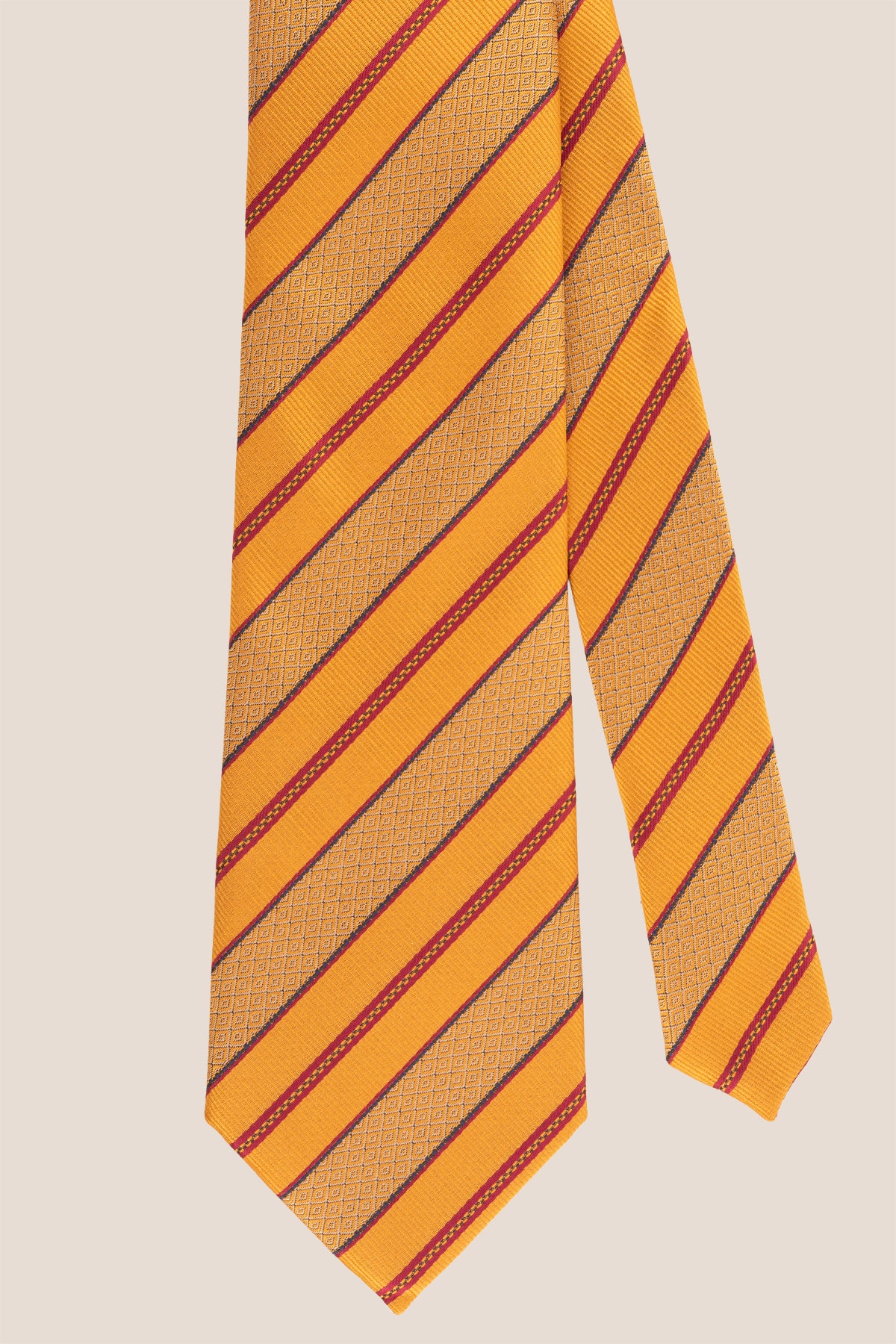 Vintage Copper Stripes tie for men featuring warm copper stripes that create a striking contrast, crafted for a versatile and stylish addition to formal or smart-casual outfits.