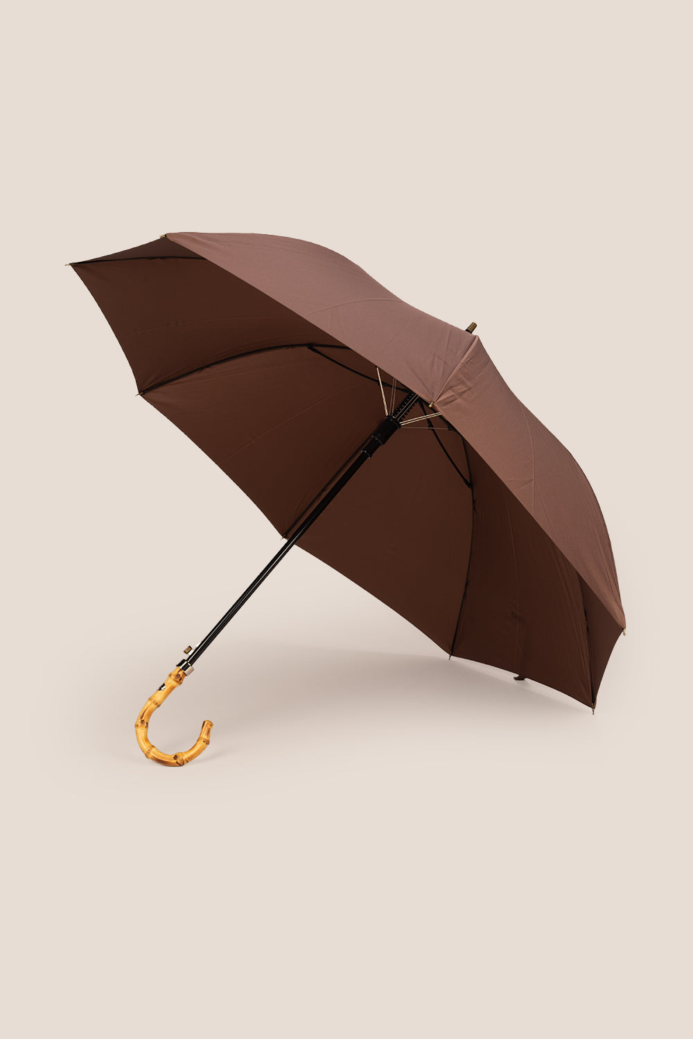 Jonathan Brown classic umbrella with bamboo wooden handle and elegant brown canopy golf umbrella for men, stylish and durable rain protection.