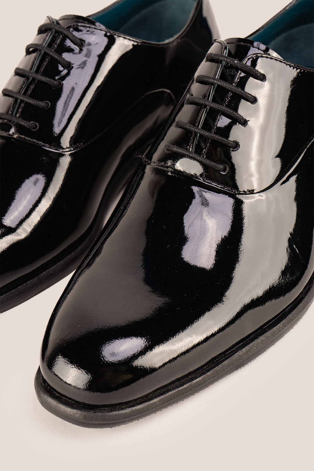 Duke Black leather patent shoes. The mens smart black shoes exude luxury and sophistication, perfect for weddings