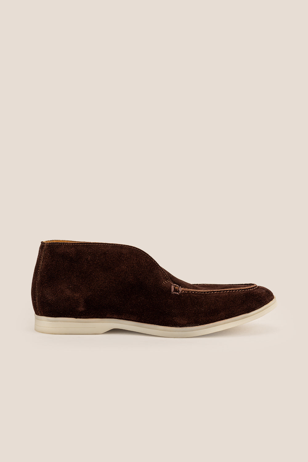 Damien Caribou suede lace-free chukka boots for men with sleek silhouette and minimalist design, ideal for dress and casual occasions.