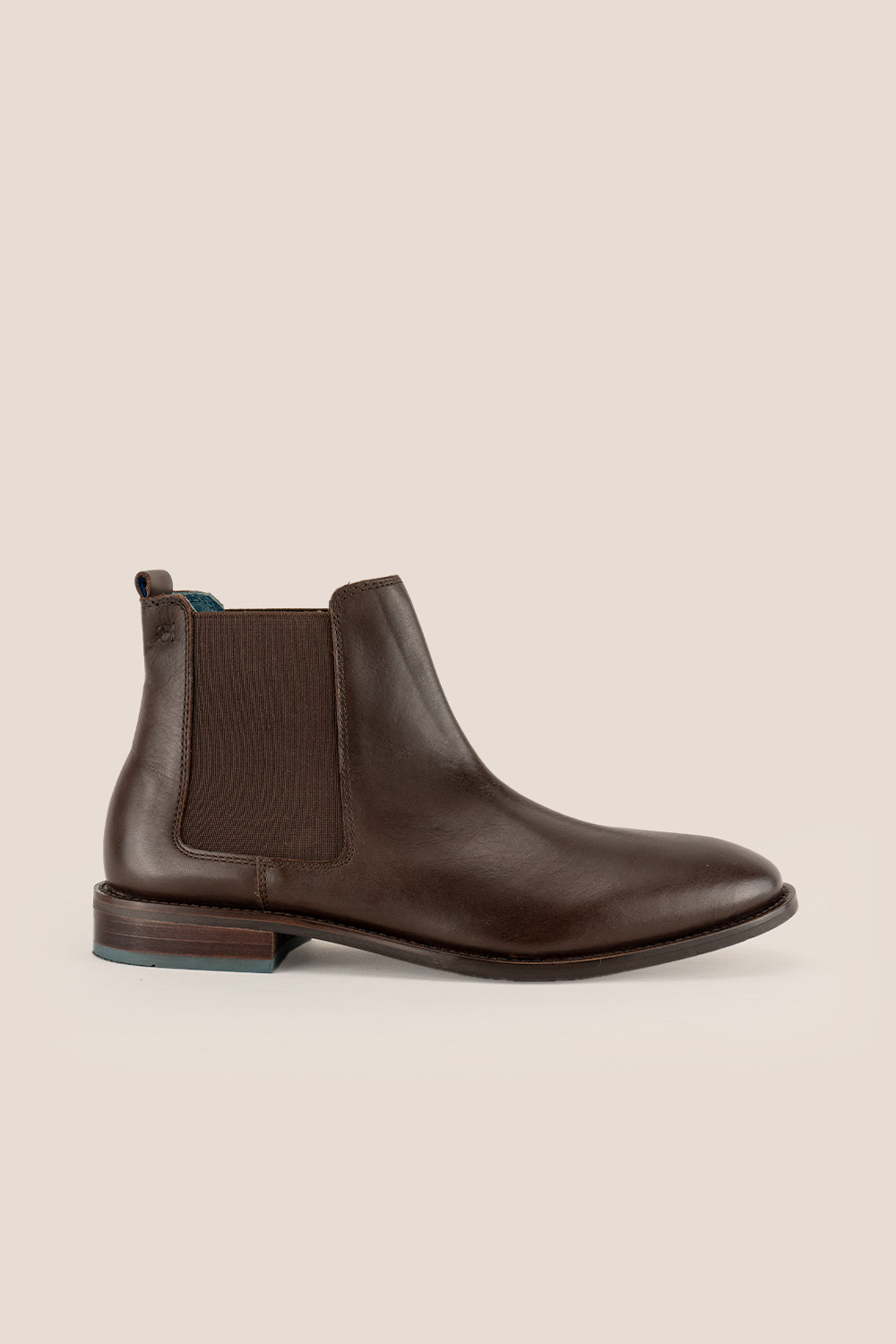 Dennis brown genuine leather Chelsea boots for men by Oswin Hyde – luxury slip-on boots with elegant profile, elastic sides, and timeless styling.
