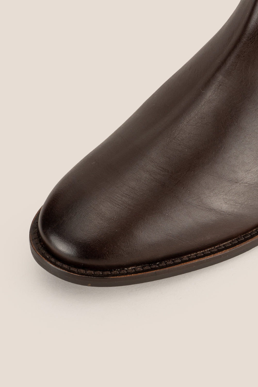 Dennis brown genuine leather Chelsea boots for men by Oswin Hyde – luxury slip-on boots with elegant profile, elastic sides, and timeless styling.
