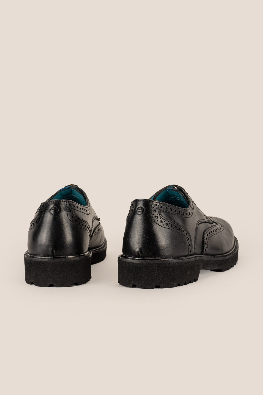 Gordon Black Derby brogue men's leather shoes with classic perforated detailing, crafted for elegance, comfort, and formal versatility.