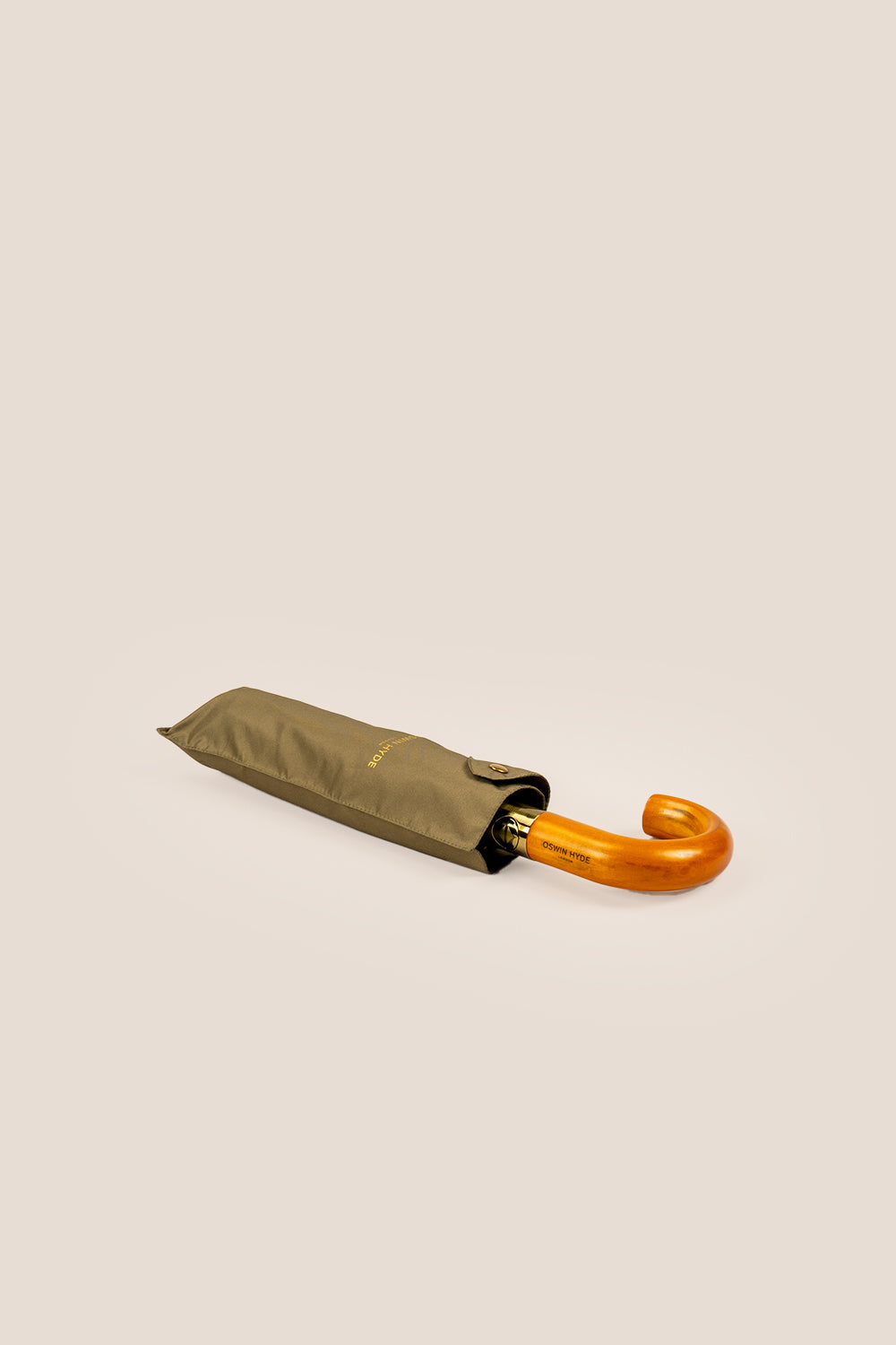 Jasper Green Curved Handle Telescopic Umbrella | Oswin Hyde.