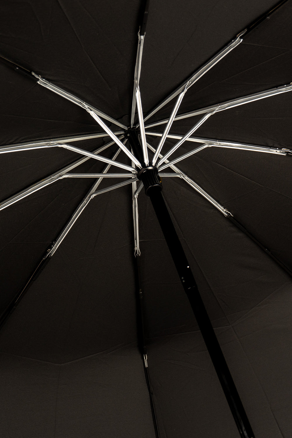 Paul Black windproof compact travel umbrella featuring folding design and comfortable grip for elegant and secure protection in all weather.