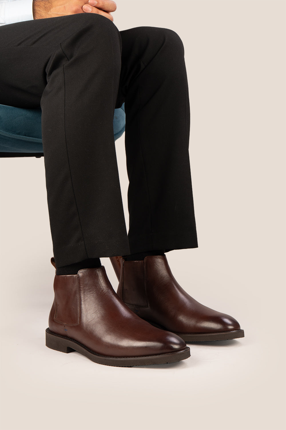 Christopher Brown Chelsea boots for men, crafted from premium leather with handmade soles, offering luxury, refined style, and high-quality craftsmanship.
