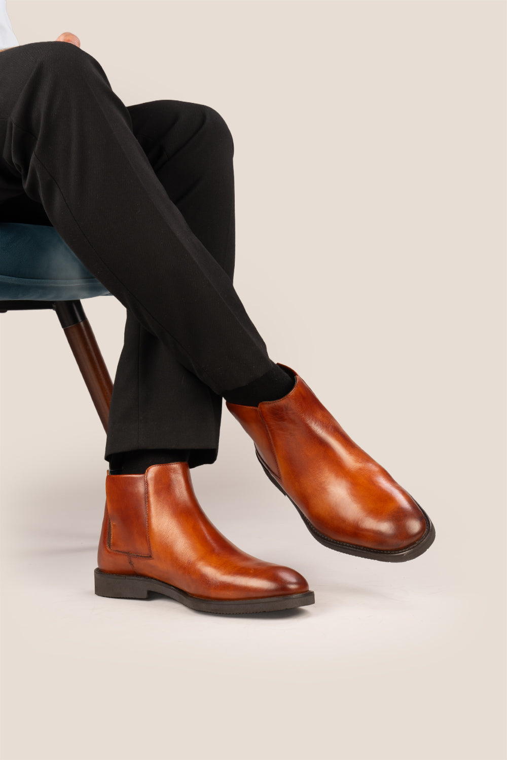 Christopher Tan Chelsea boots for men made from finest leather with handmade sole, designed for luxury, sophistication, and refined formal occasions.
