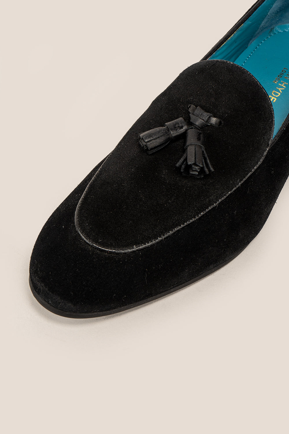 Barclays Black suede tassel loafer for men featuring premium suede and classic tassel design, ideal for formal and smart casual occasions.
