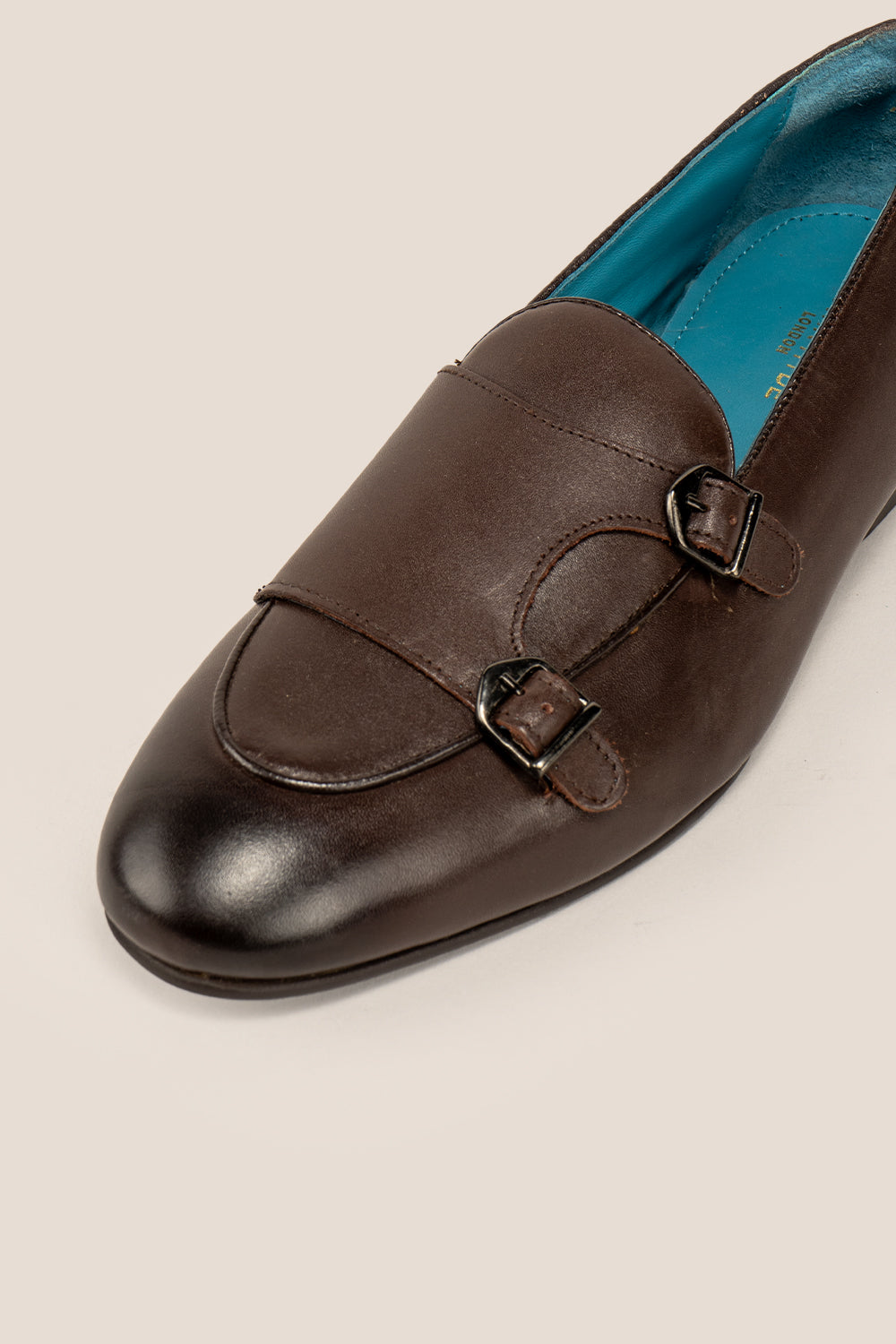 Clifford Brown monk leather loafer for men featuring premium brown leather and classic monk strap design, ideal for smart and formal wear.