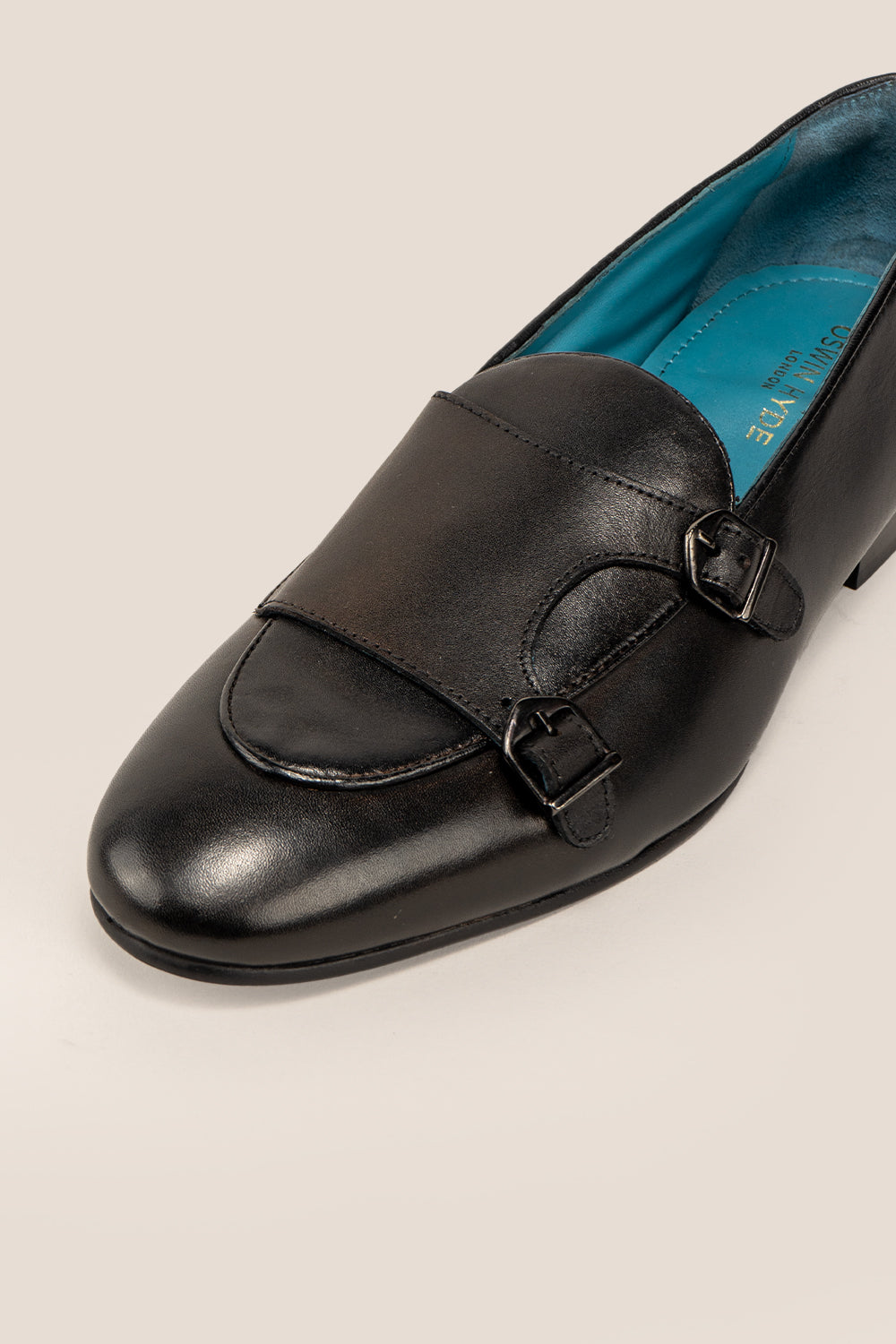 Clifford Black monk leather loafer for men, crafted from premium leather with a classic monk strap, perfect for formal and smart casual occasions.