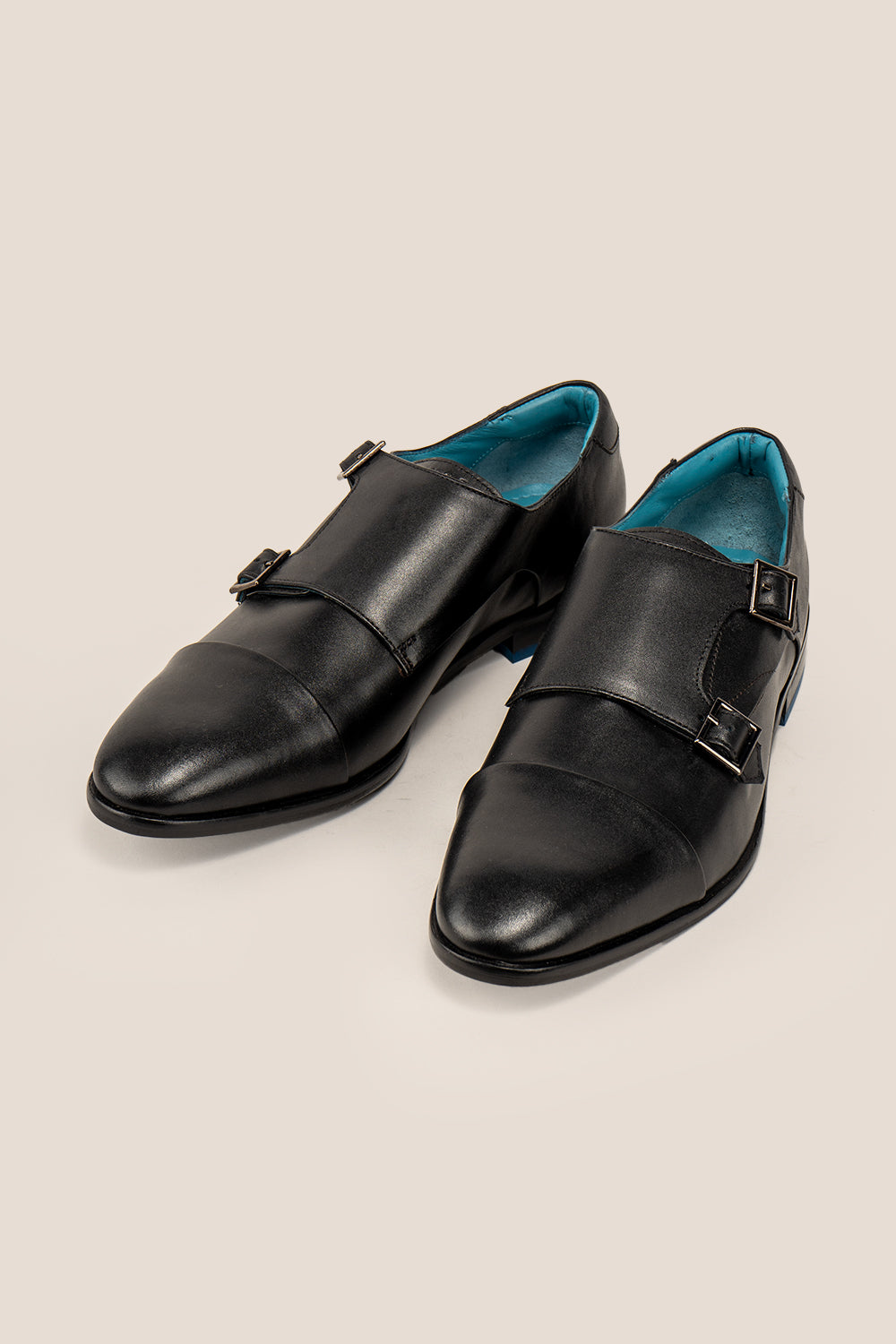 Hadley black monk strap men’s leather shoes with sleek silhouette, single buckle detail, and polished finish—ideal for formal and business wear.