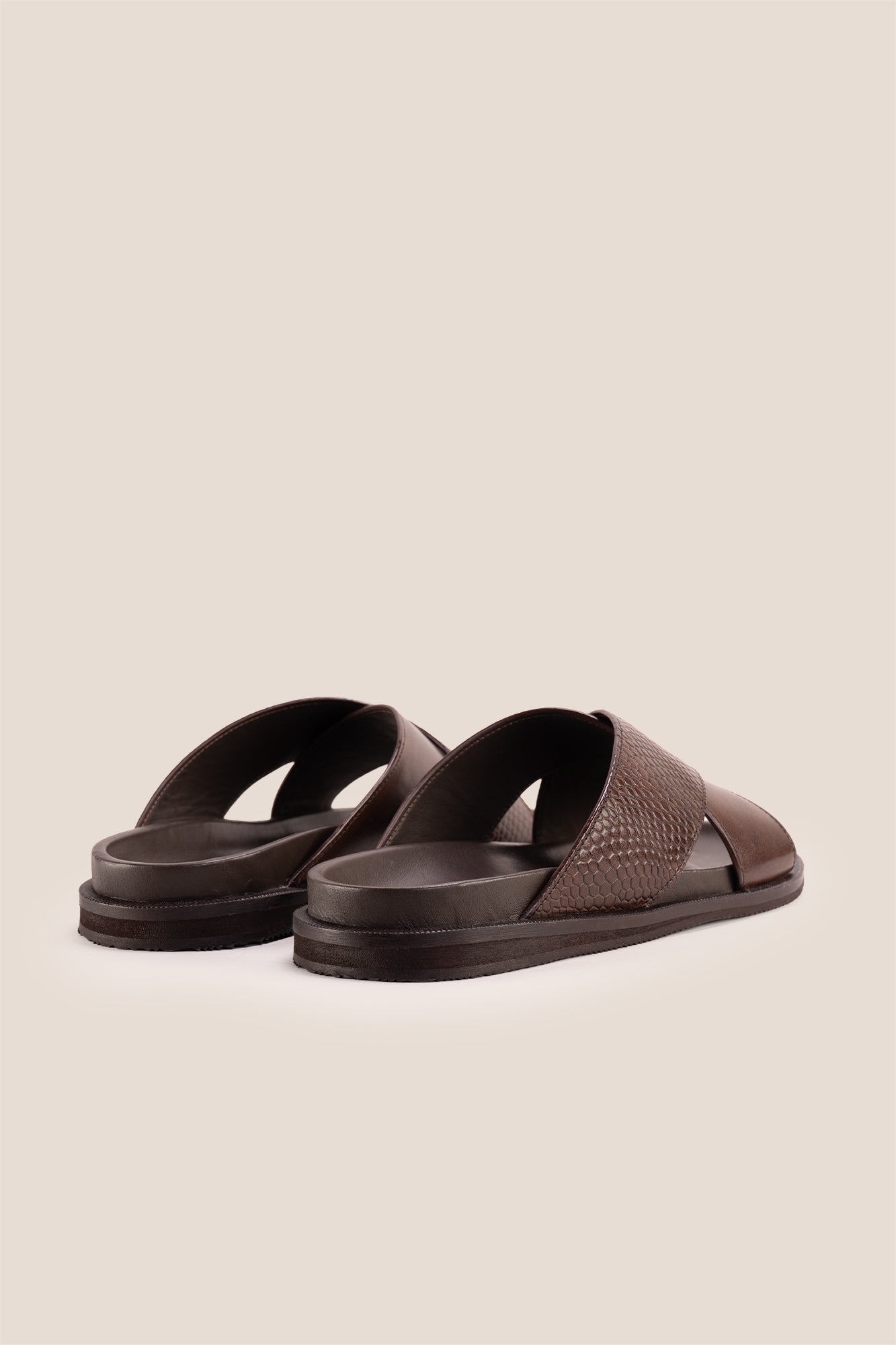 Nyle Brown cross strap sandals for men by Oswin Hyde with stylish design and comfortable fit