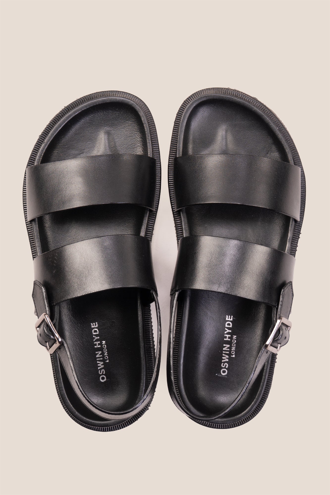 Antonio Black double strap leather sandals for men with durable design and comfortable fit for all occasion