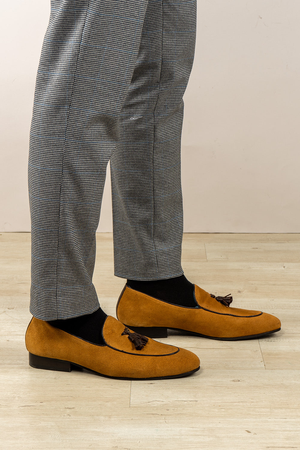 Barclays Tan suede tassel loafer for men, crafted with premium suede and detailed tassels, perfect for formal and smart casual wear.