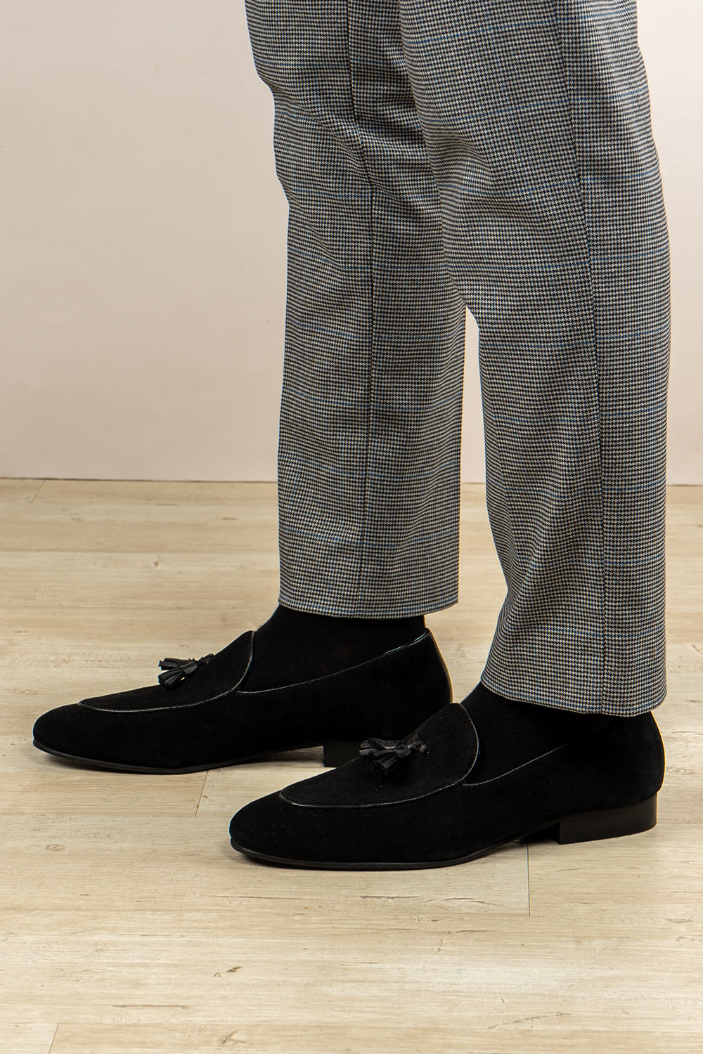 Barclays Black suede tassel loafer for men featuring premium suede and classic tassel design, ideal for formal and smart casual occasions.
