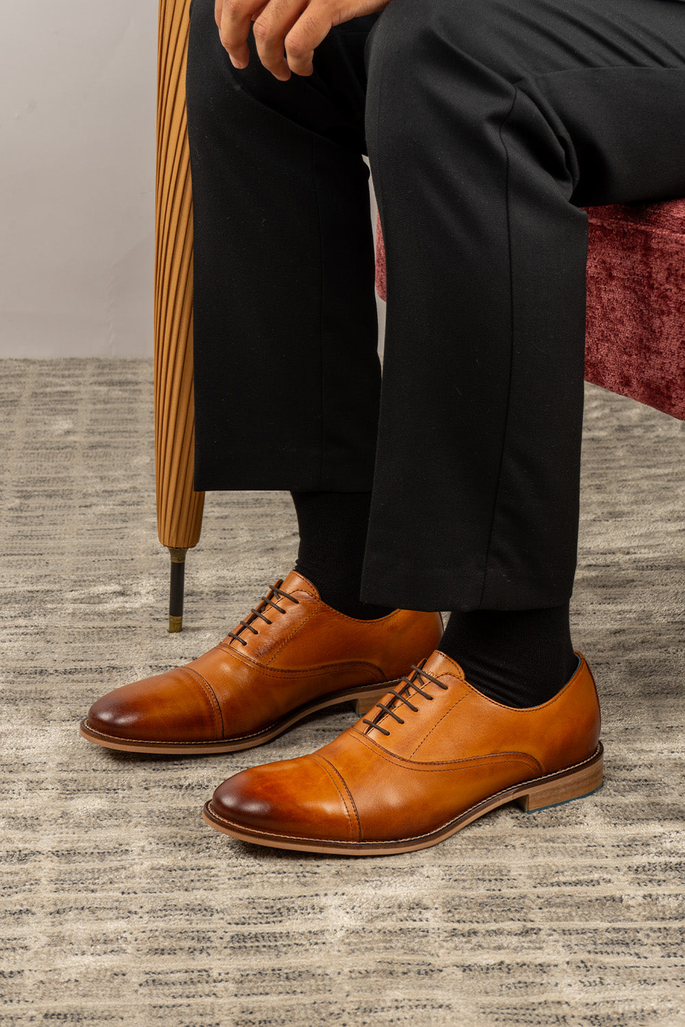 William tobacco tan leather men's shoes, handcrafted with premium leather and classic design, ideal for smart-casual and formal occasions.