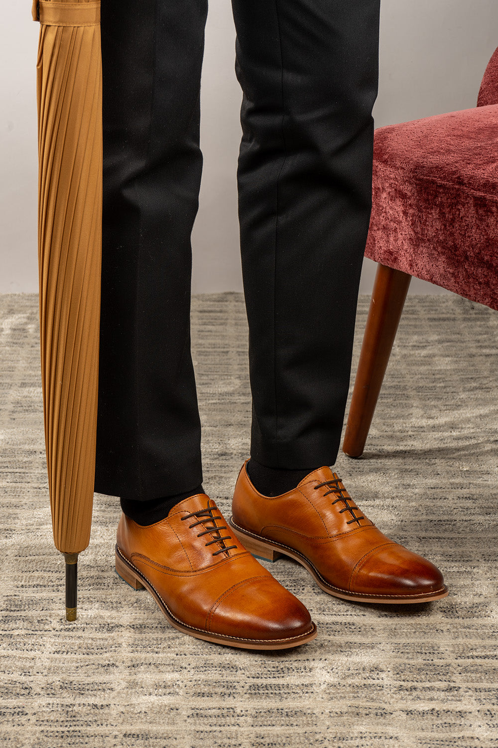 William tobacco tan leather men's shoes, handcrafted with premium leather and classic design, ideal for smart-casual and formal occasions.