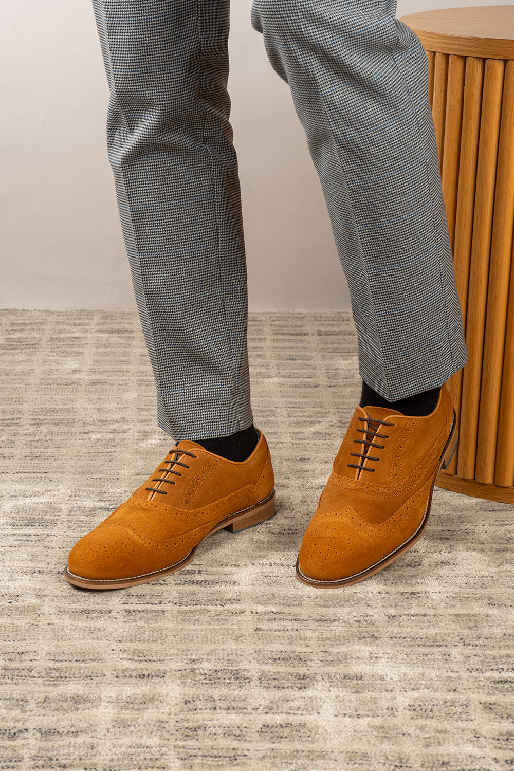 Winston Tobacco Suede Brogue Shoes Oswin Hyde