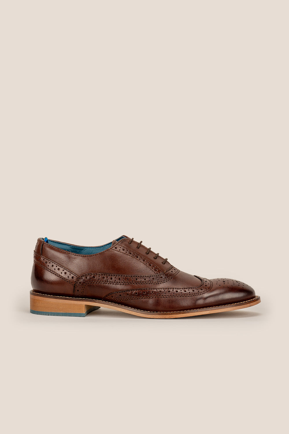Winston Brown men’s Oxford brogue leather shoes featuring premium brown leather and classic brogue detailing for formal and smart wear.
