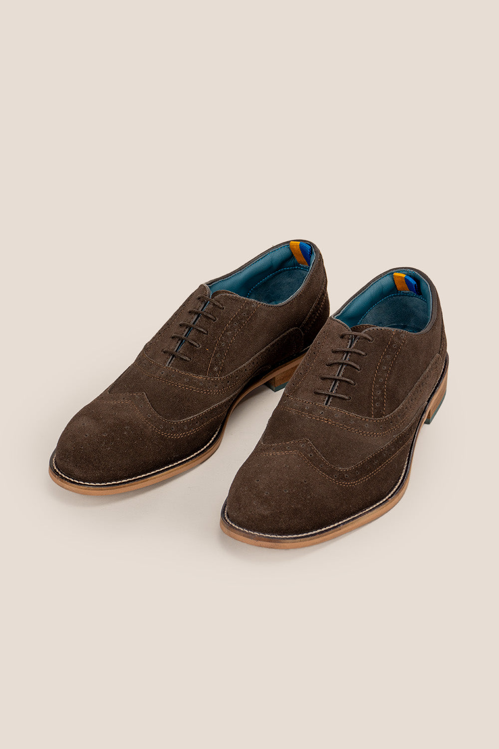 Winston Brown suede Oxford brogue men's shoes featuring classic design and premium leather for sophisticated formal and smart casual wear.