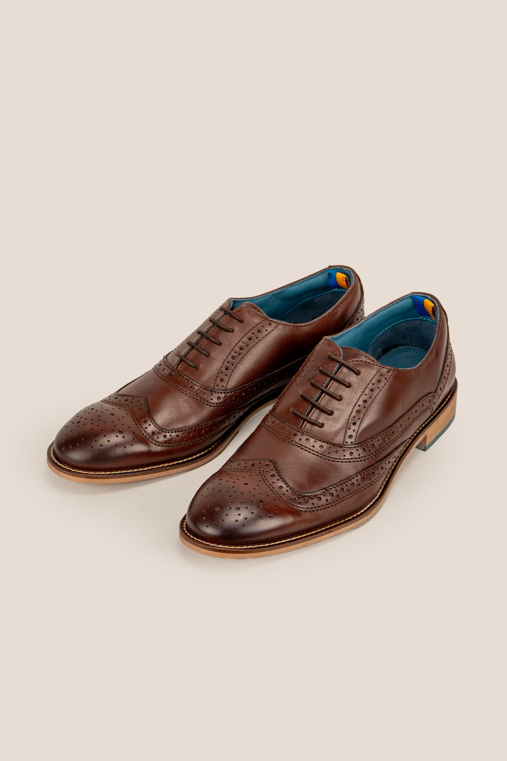 Winston Brown men’s Oxford brogue leather shoes featuring premium brown leather and classic brogue detailing for formal and smart wear.