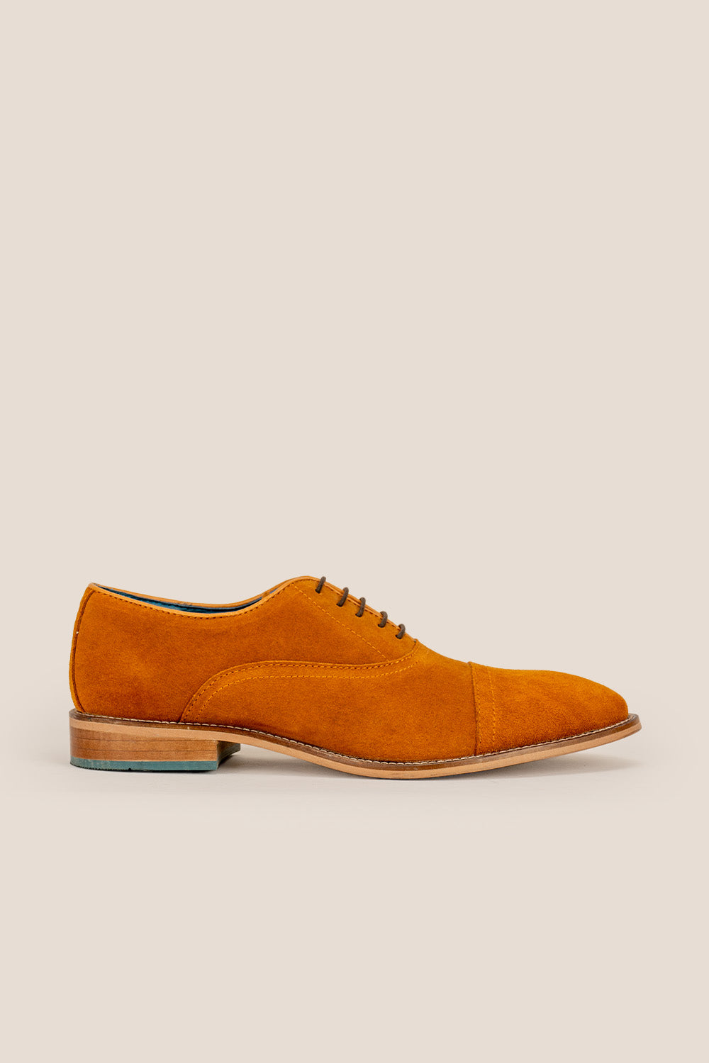 William tobacco suede and leather toecap men's shoes in tan, combining texture and craftsmanship for a timeless formal and smart-casual look.