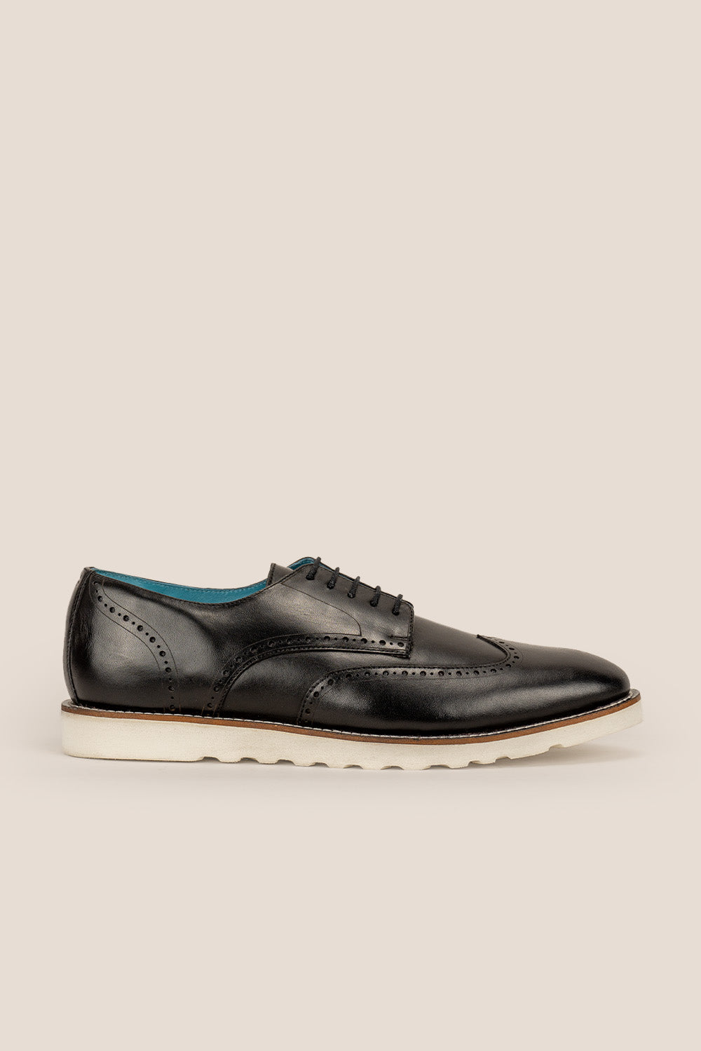Conner Black derby trainers for men made from premium leather, featuring stylish design ideal for casual and formal wear.
