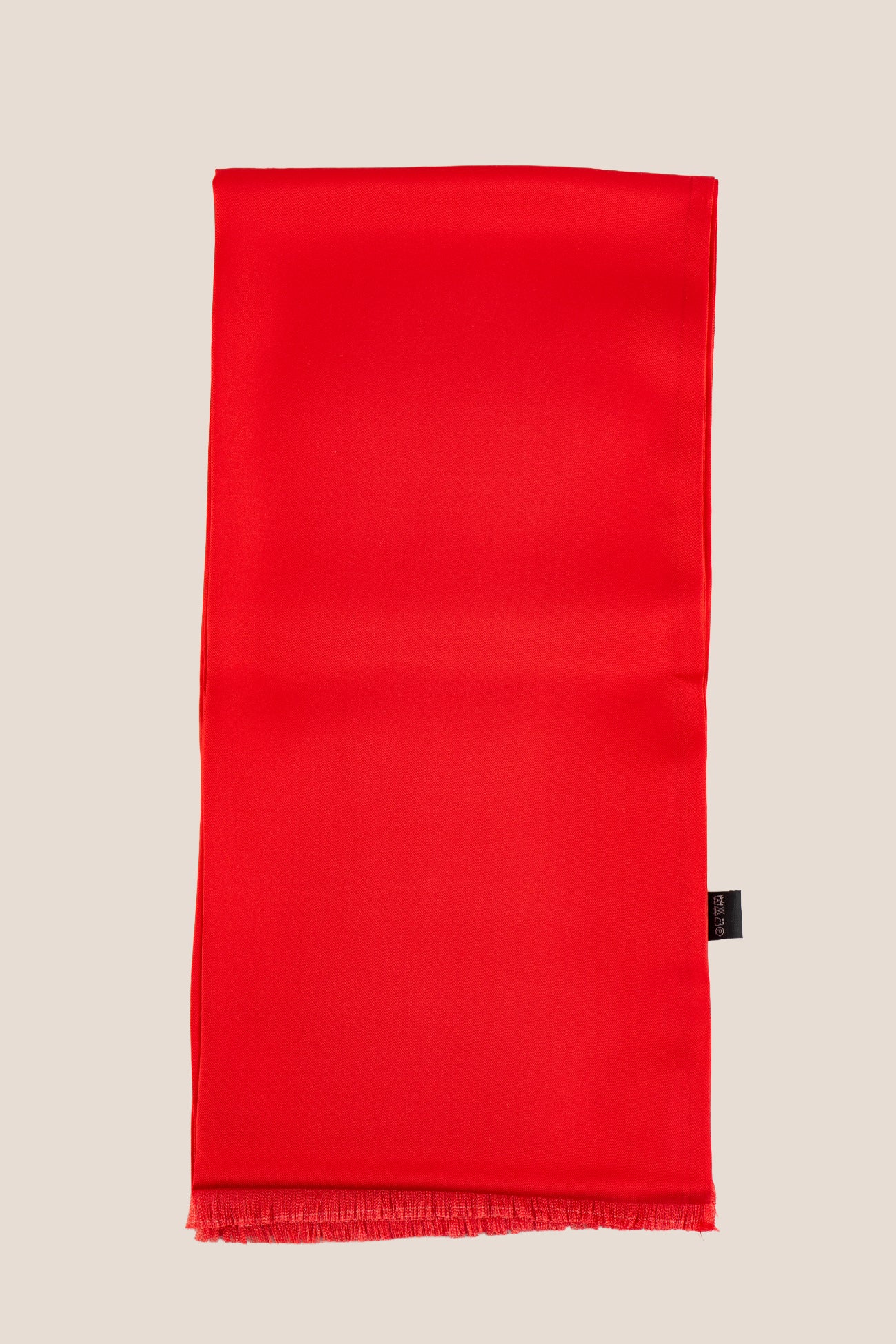 OSWIN HYDE luxury men's red silk scarf with fringed edges