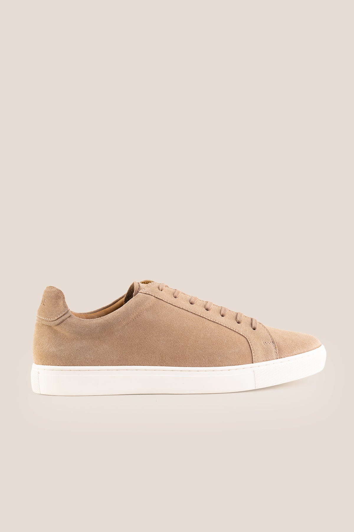 Men’s Harper classic sneakers in sand suede with a minimalist silhouette, cushioned insole, and leather lining—ideal for effortless everyday style.