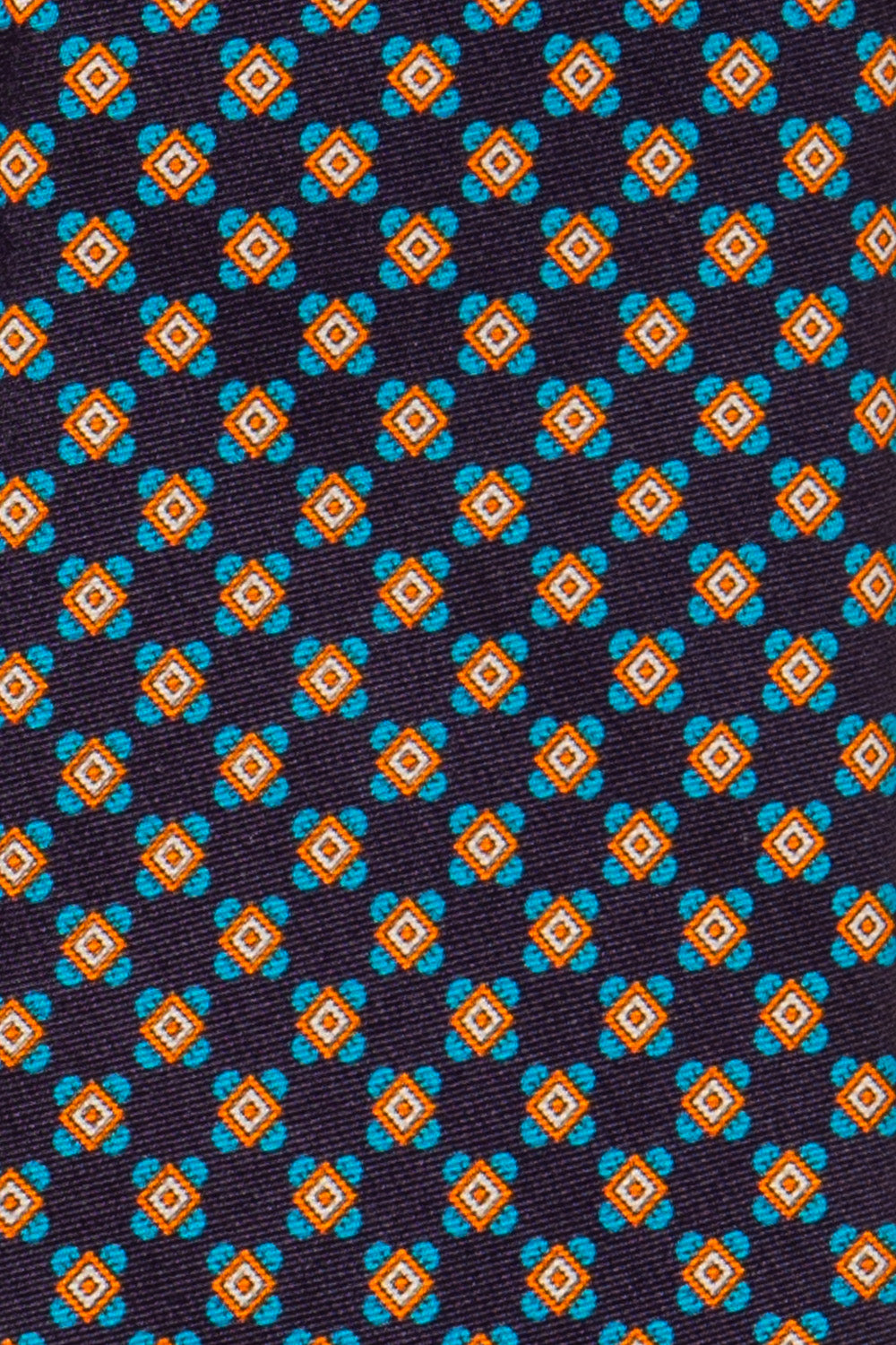 Navy Geometric Pattern Silk Tie with sophisticated design, ideal for weddings and formal occasions.