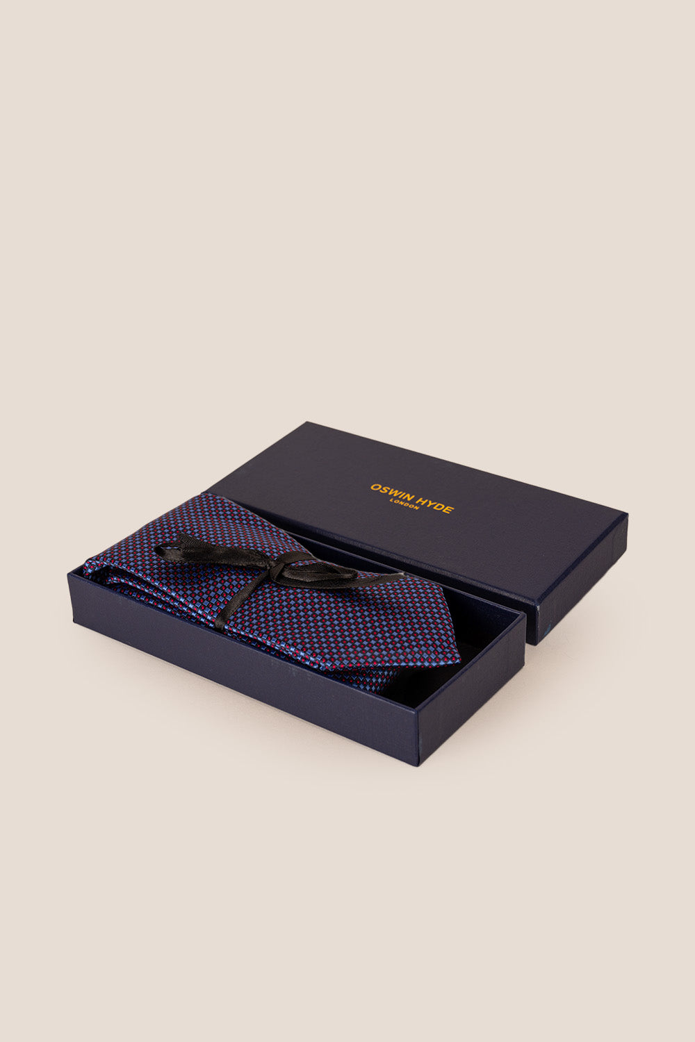 Harry Red/Navy tie with geometric pattern, ideal for weddings, parties, and special occasions.