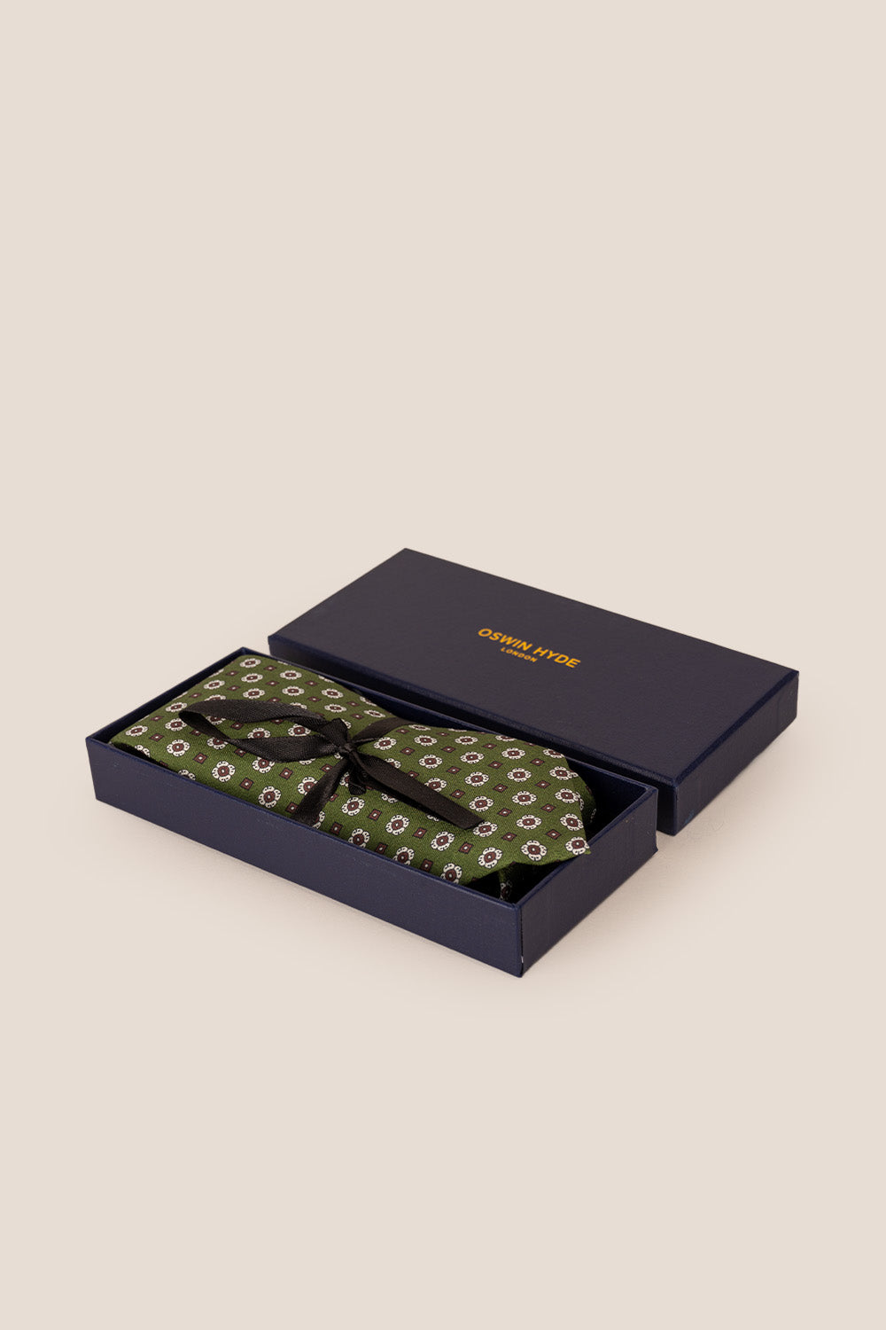 Finn Green/Brown tie with floral pattern, perfect for weddings, parties, and smart-casual occasions.