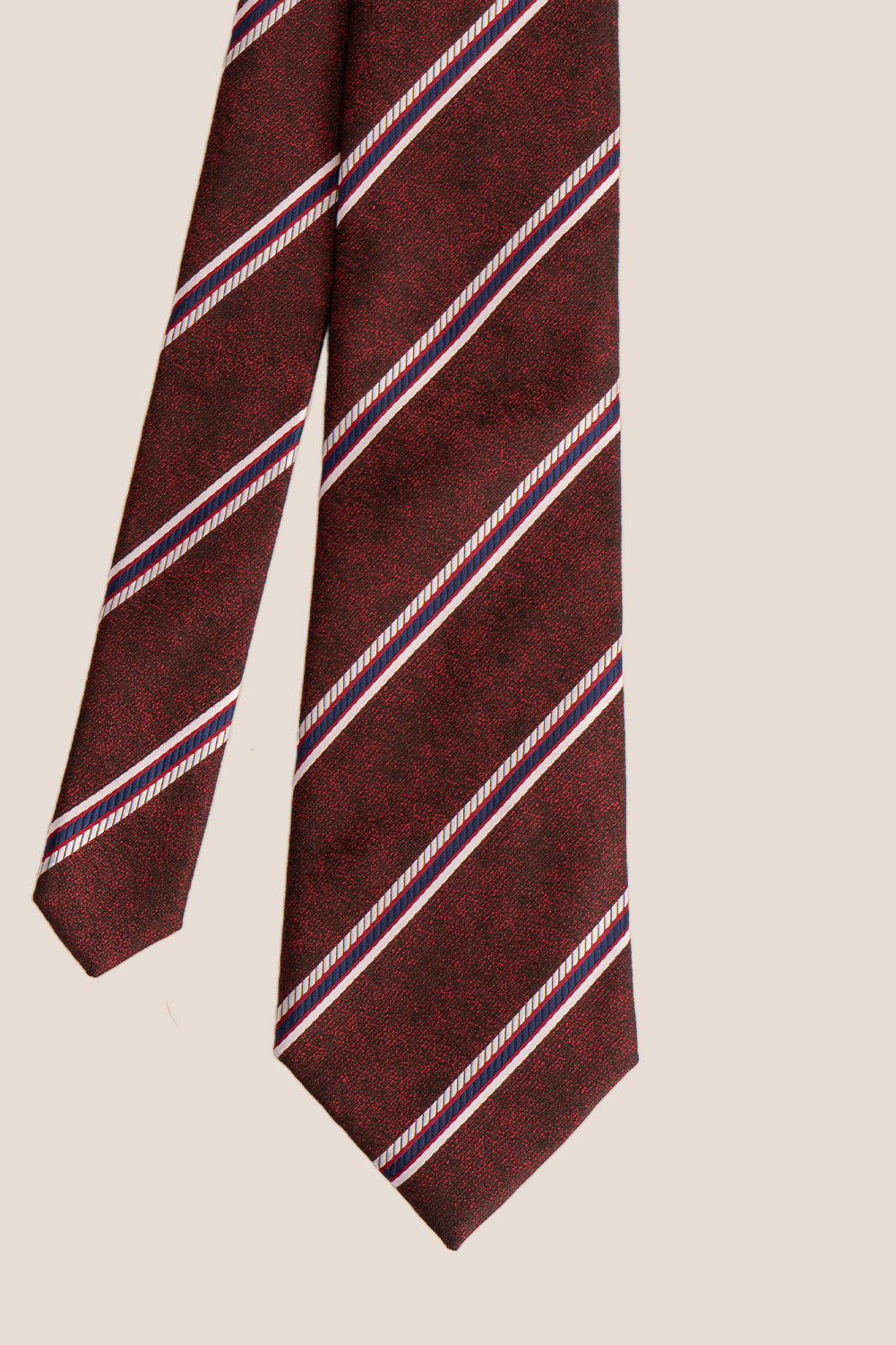 Wilbur Red tie with discreet stripe design, ideal for weddings and special occasions.