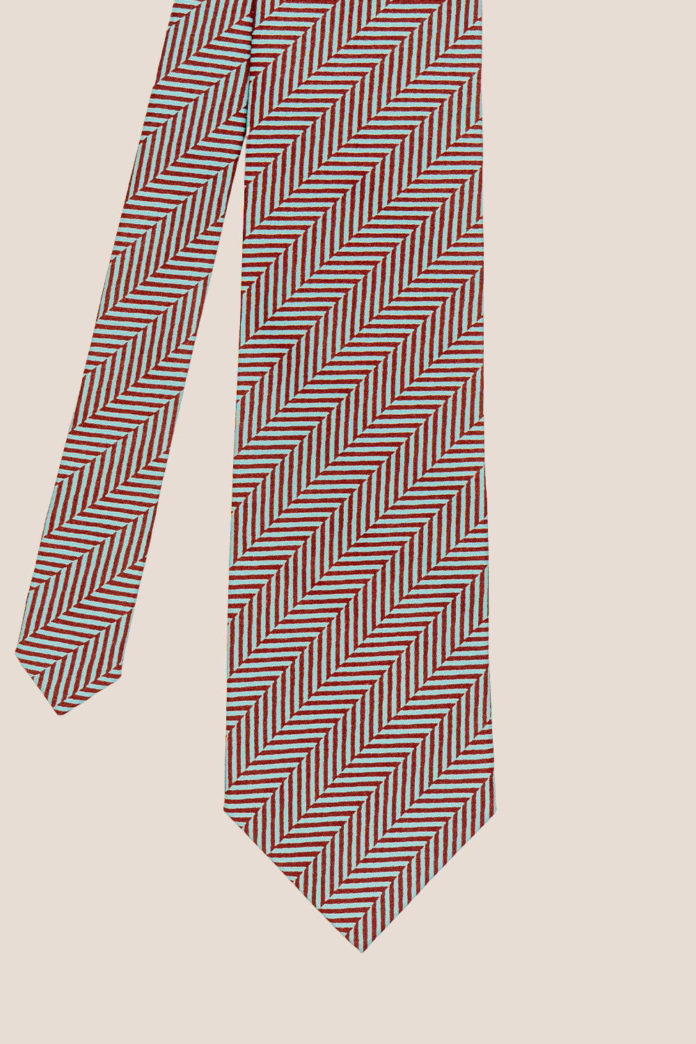 Vince Green/Brown tie with geometric pattern, ideal for business meetings, weddings, and formal events.