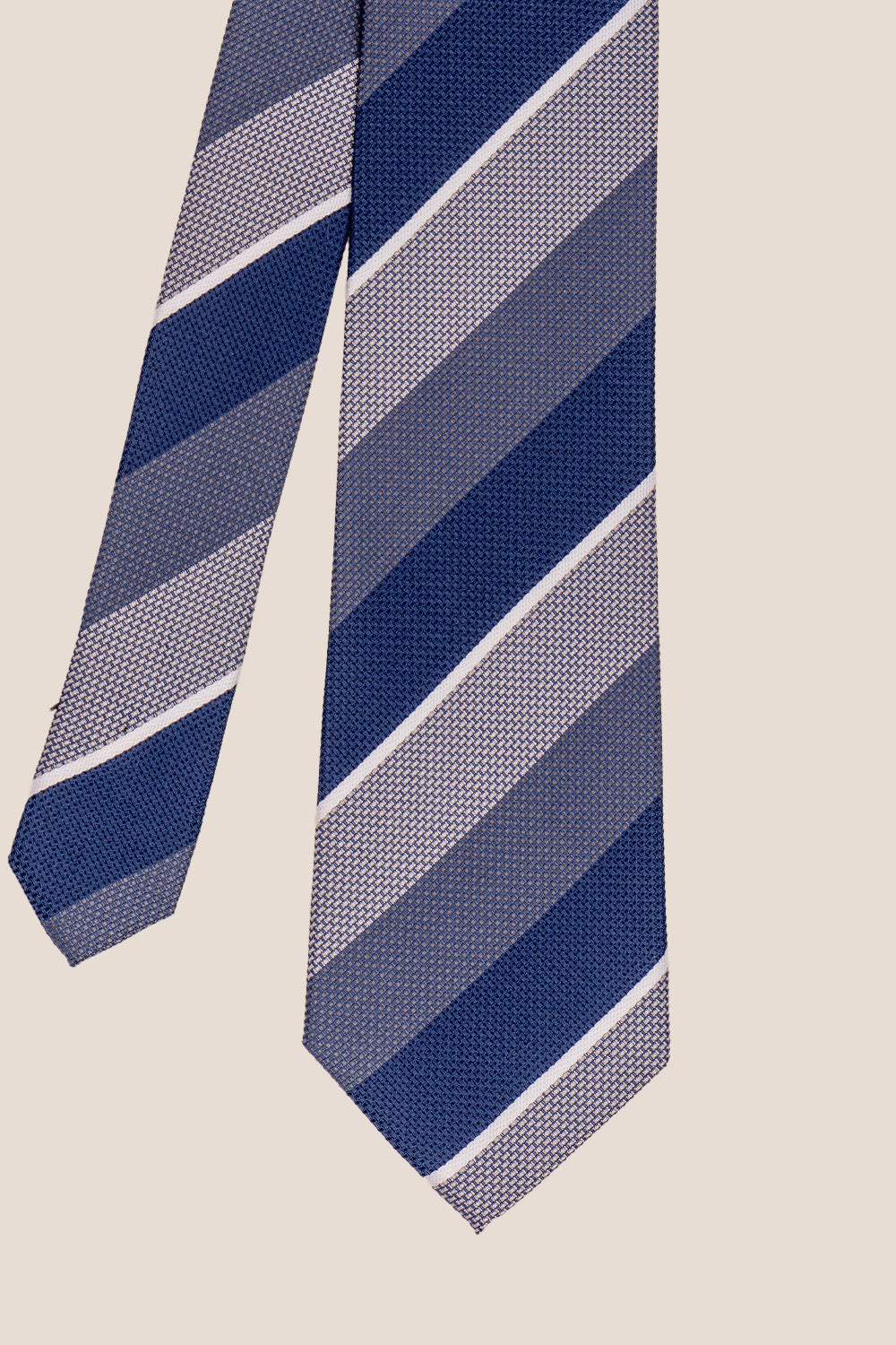 Percy Navy tie with classic striped design, perfect for weddings, parties, and formal occasions.