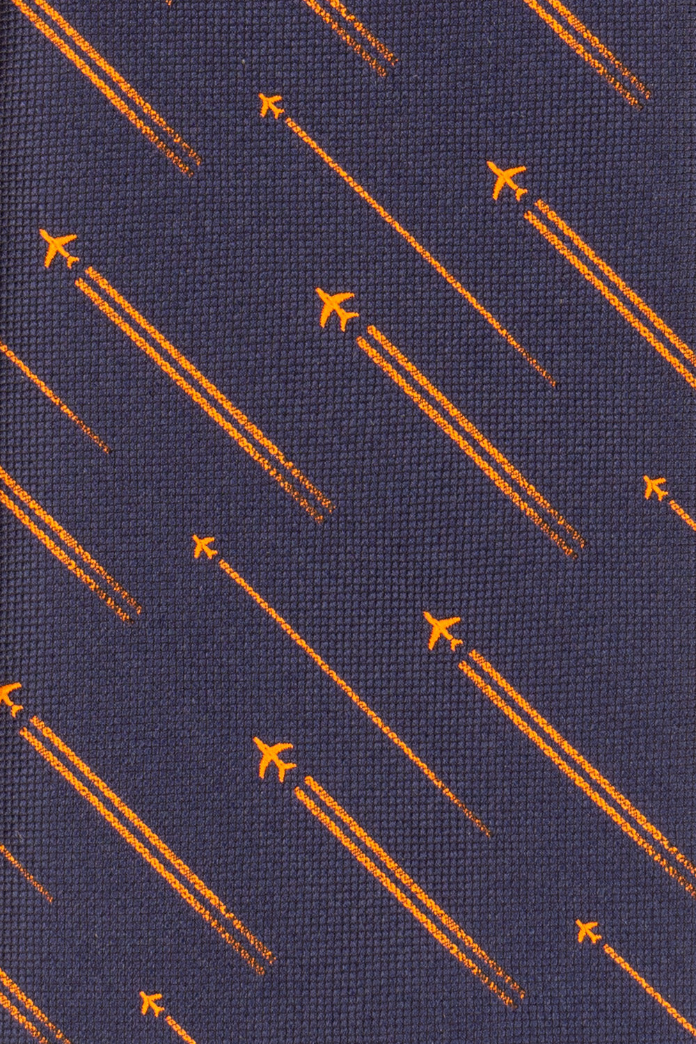 Fly Navy tie with airplane print design, perfect for weddings, casual events, and special occasions.