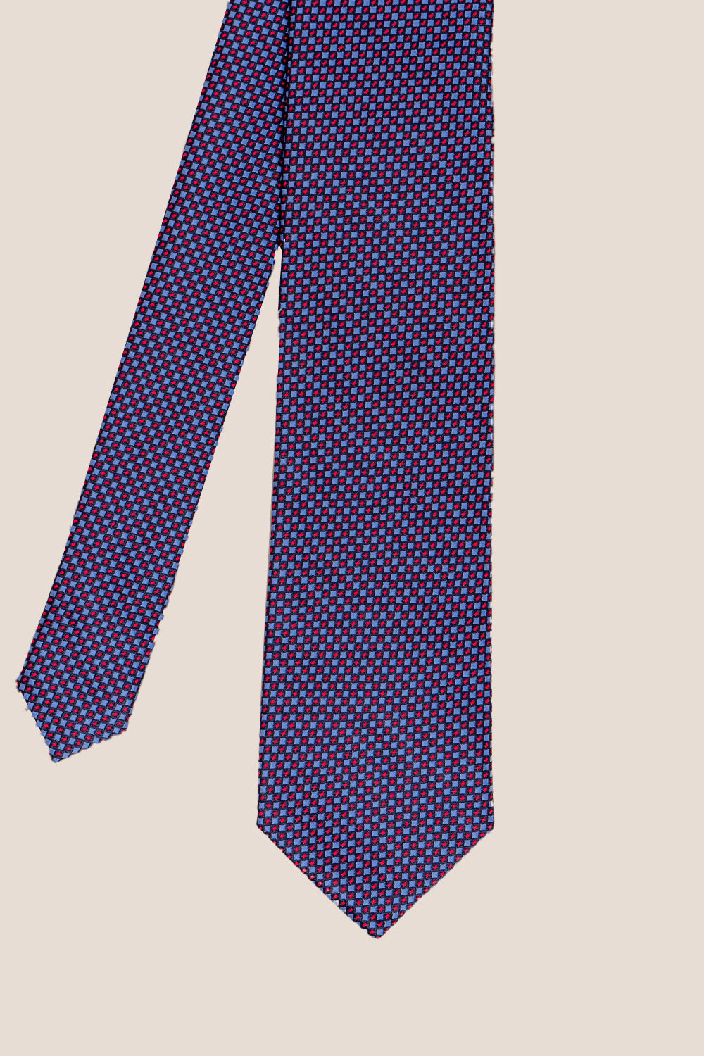 Harry Red/Navy tie with geometric pattern, ideal for weddings, parties, and special occasions.