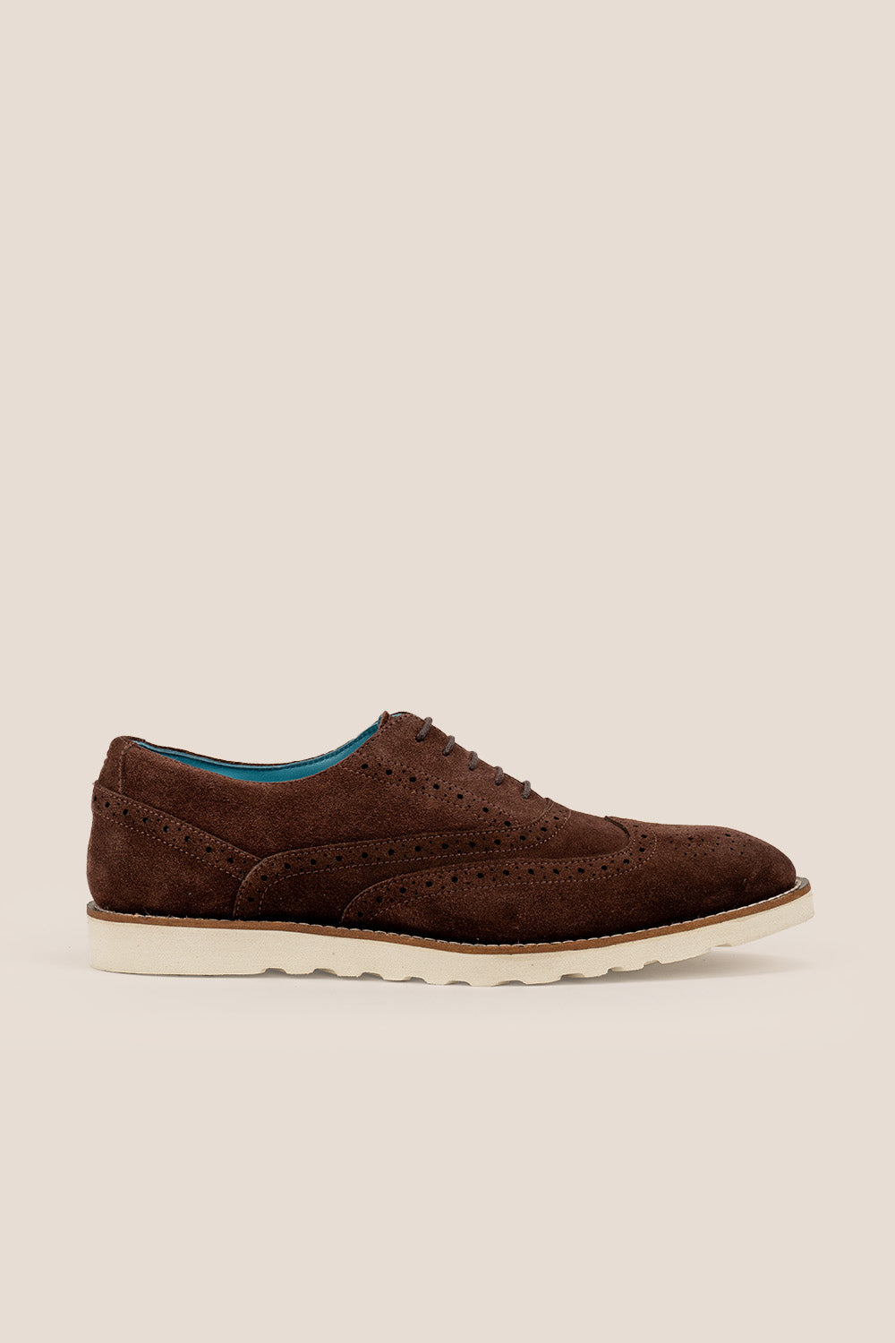 Men’s Tyler brown suede Oxford brogue trainers featuring detailed perforations, lace-up design, and sporty sole—smart and versatile for daily wear.
