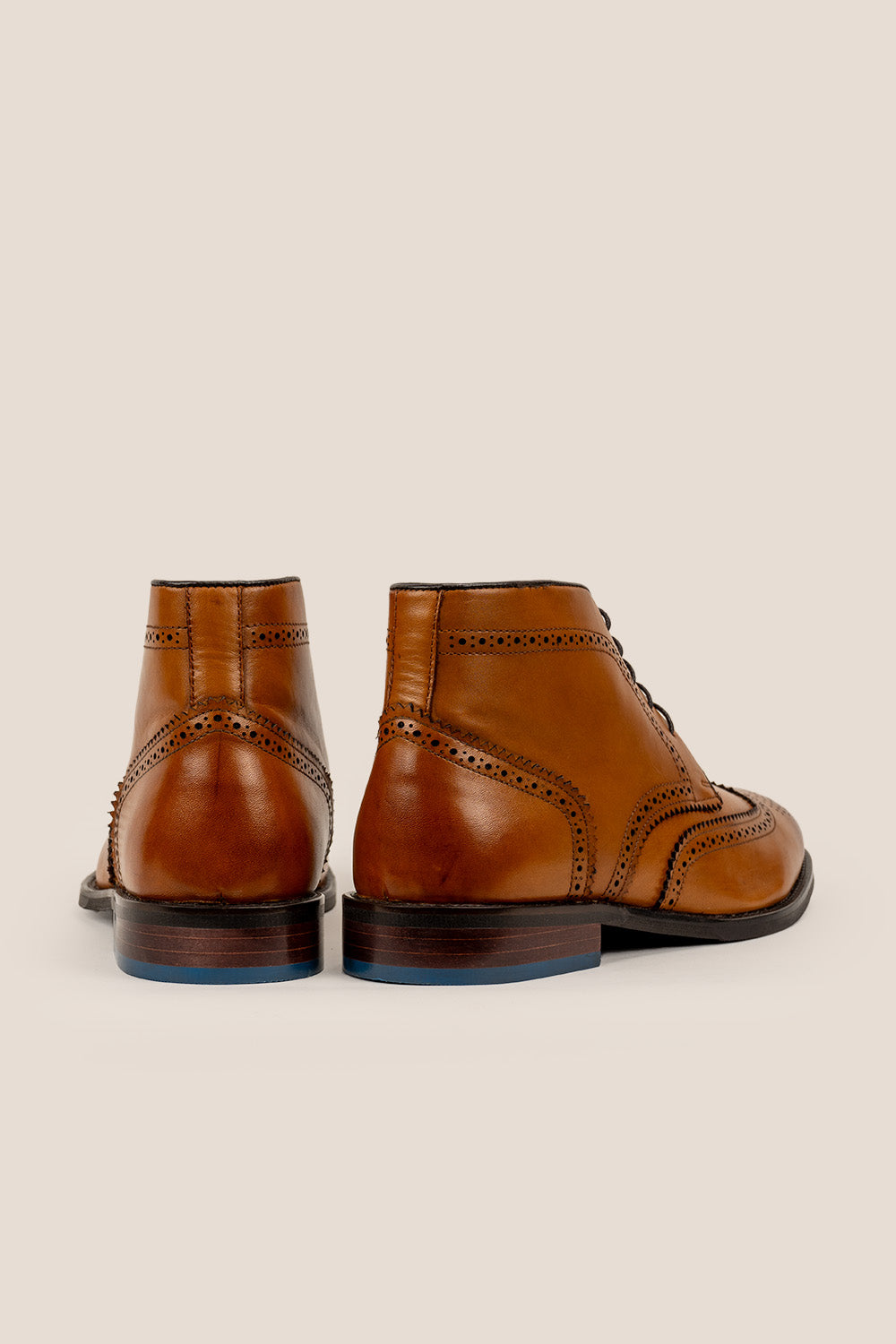 Watson tan leather chukka boots for men with clean stitching and smooth finish, ideal for smart-casual and everyday looks.
