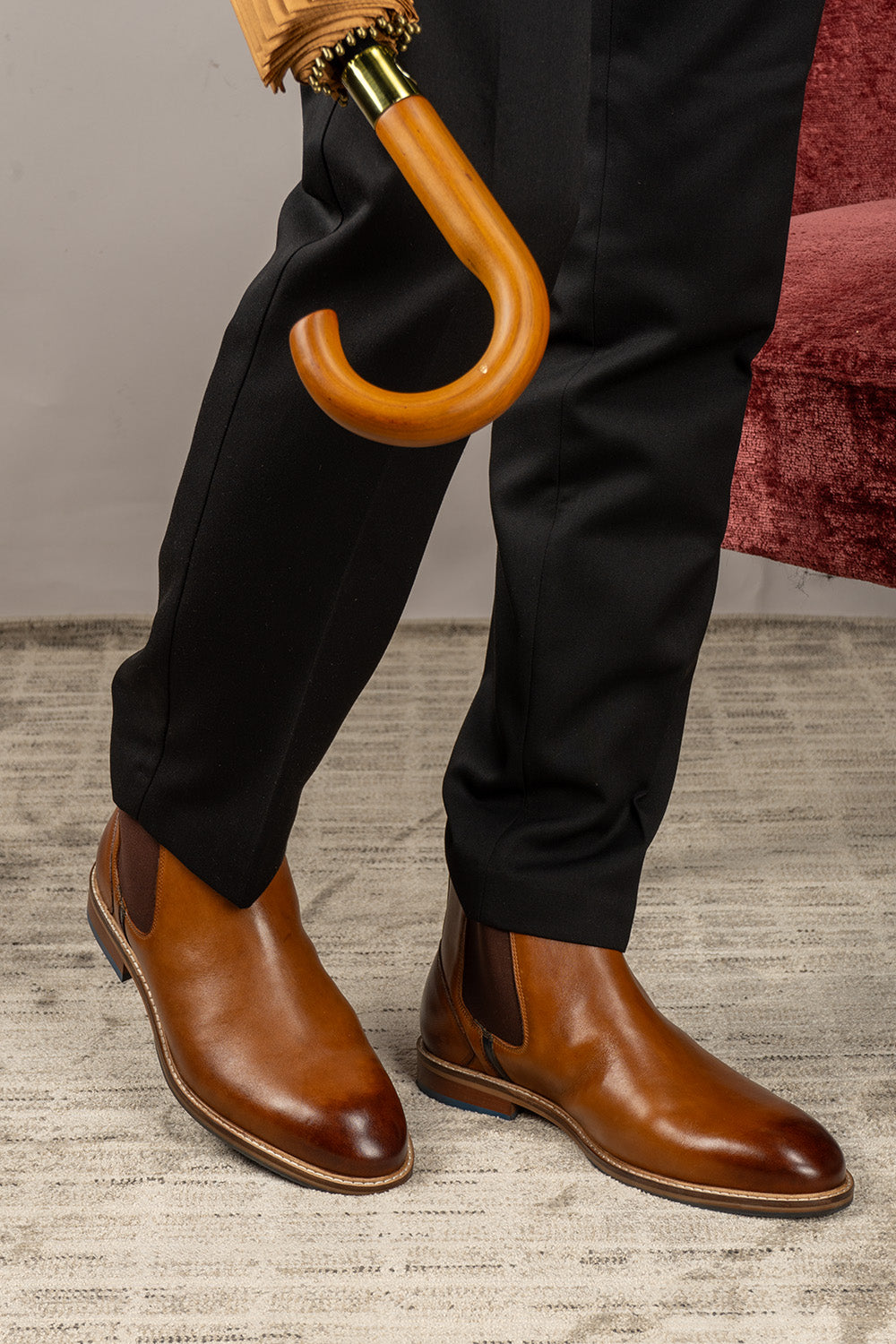 Jack Tan Chelsea boots for men made with premium leather, lambskin lining, and a handmade sole—offering comfort, craftsmanship, and timeless sophistication.