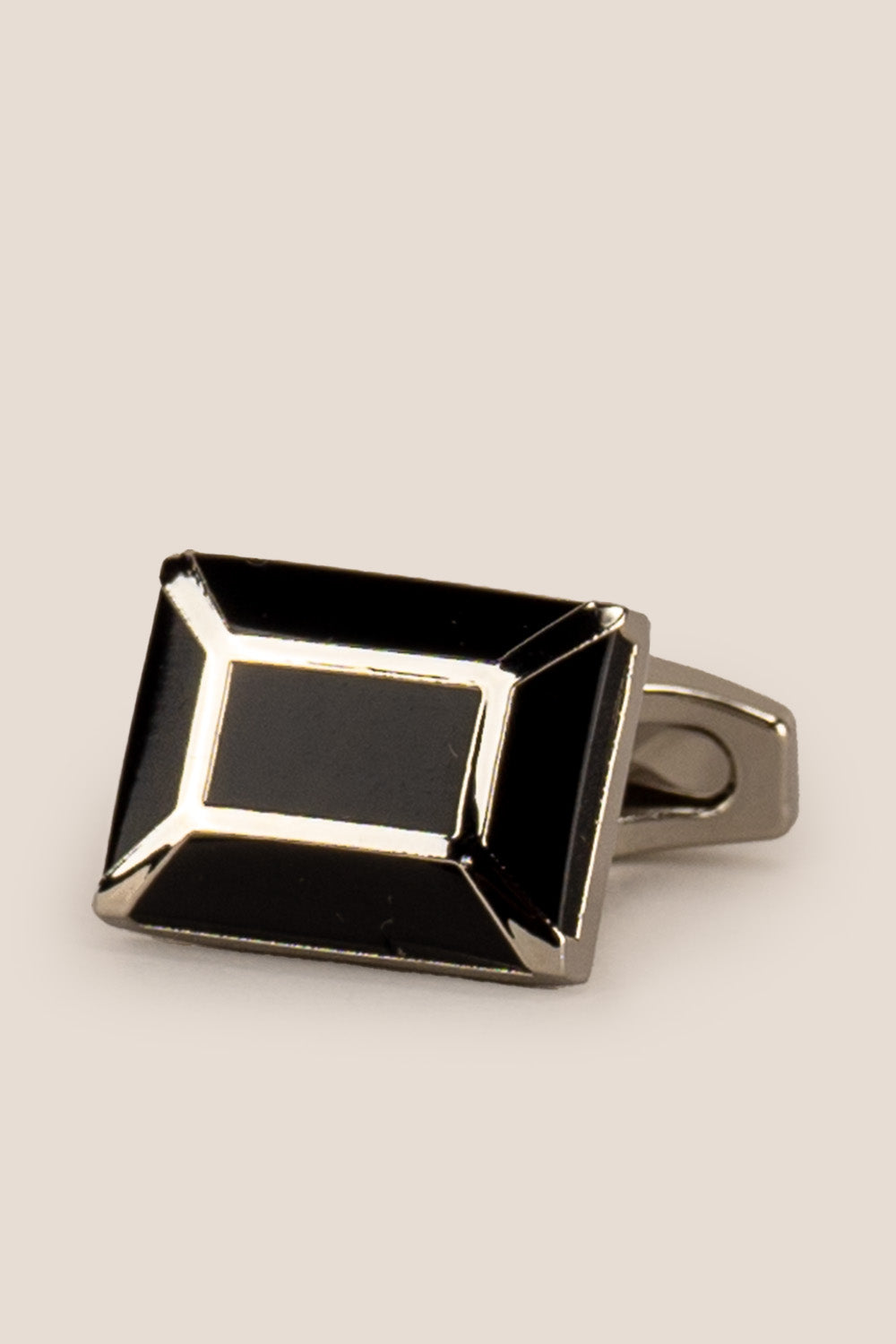 Gord Black Men’s Cufflinks with a polished black finish and intricate design, ideal for weddings and formal menswear.