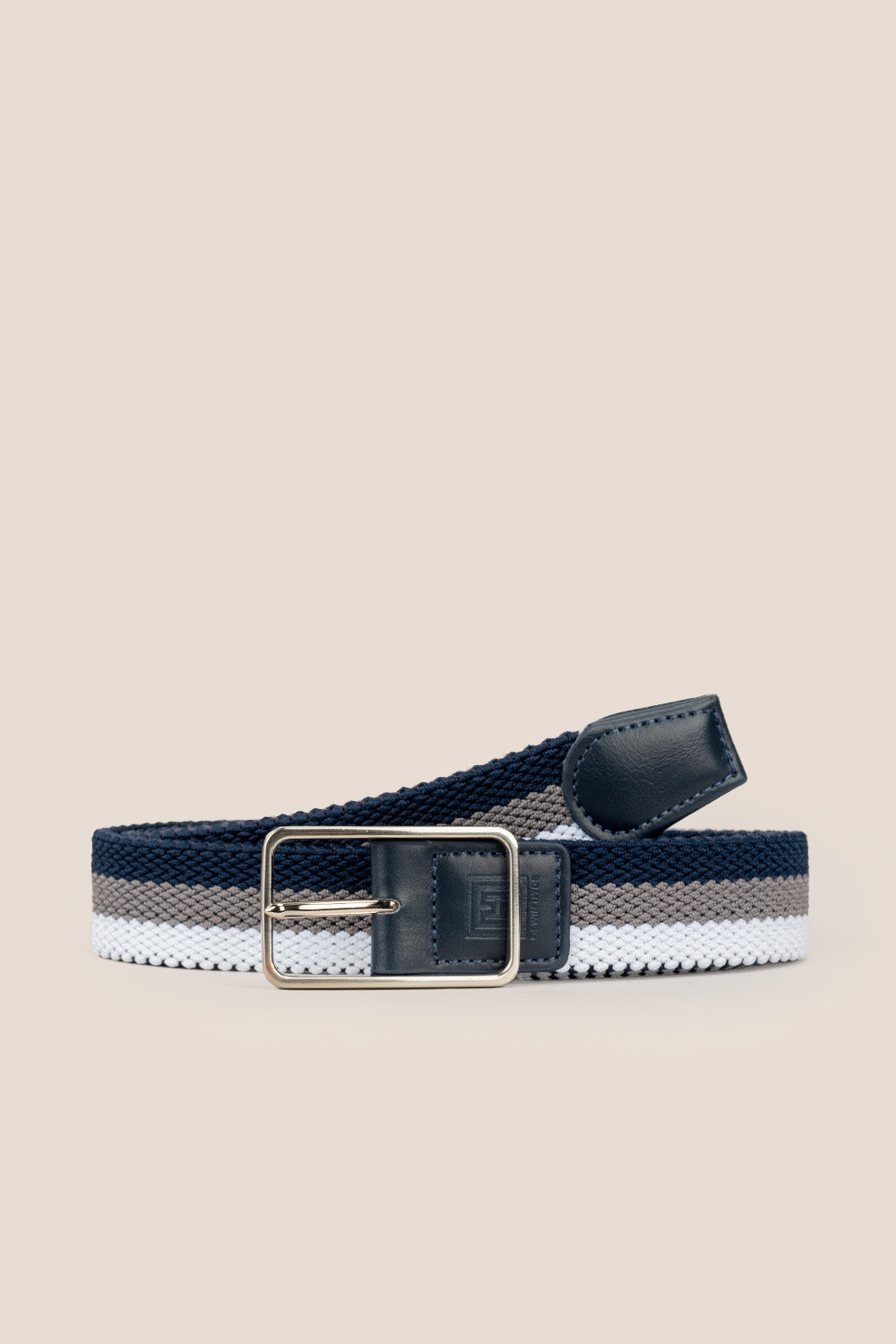 Oswin Hyde Jay Blue belt - Reversible woven elastic in navy, for smart and casual outfits