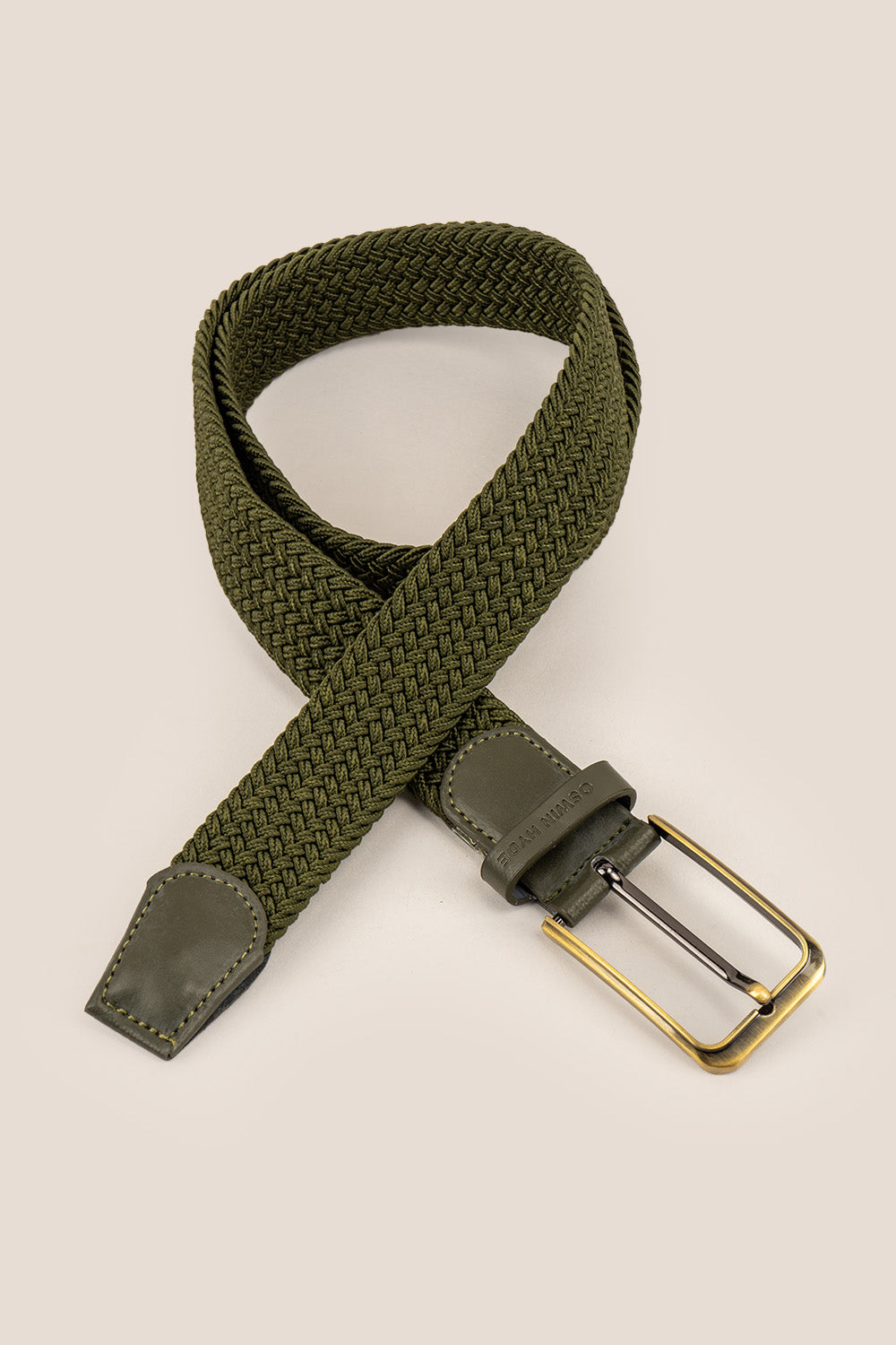 Oswin Hyde Aron belt - Emerald green elastic webbing for formal and smart-casual ensembles