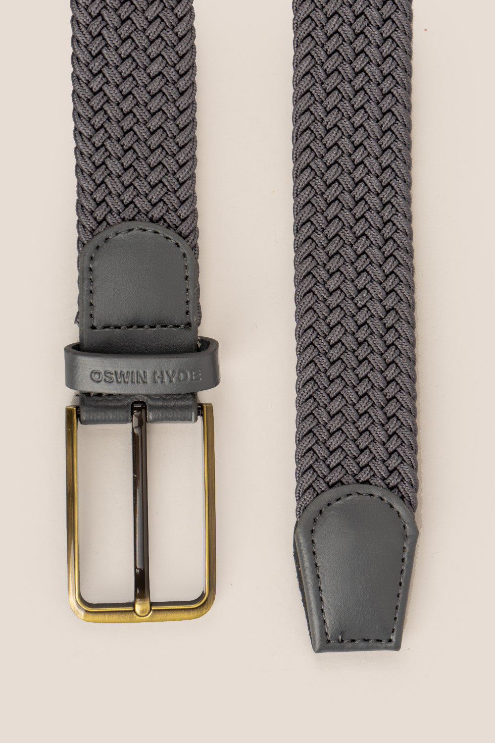 Oswin Hyde Aron belt - Charcoal grey elastic webbing for formal and smart-casual outfits