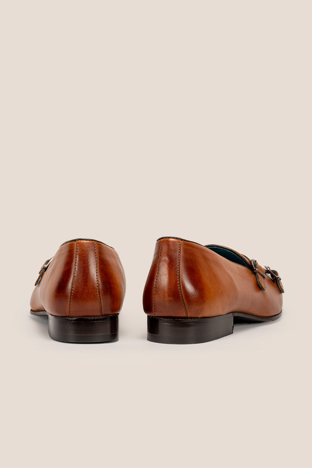 Clifford Tan monk leather loafers for men crafted with premium tan leather and classic monk strap design, ideal for formal and smart casual wear.